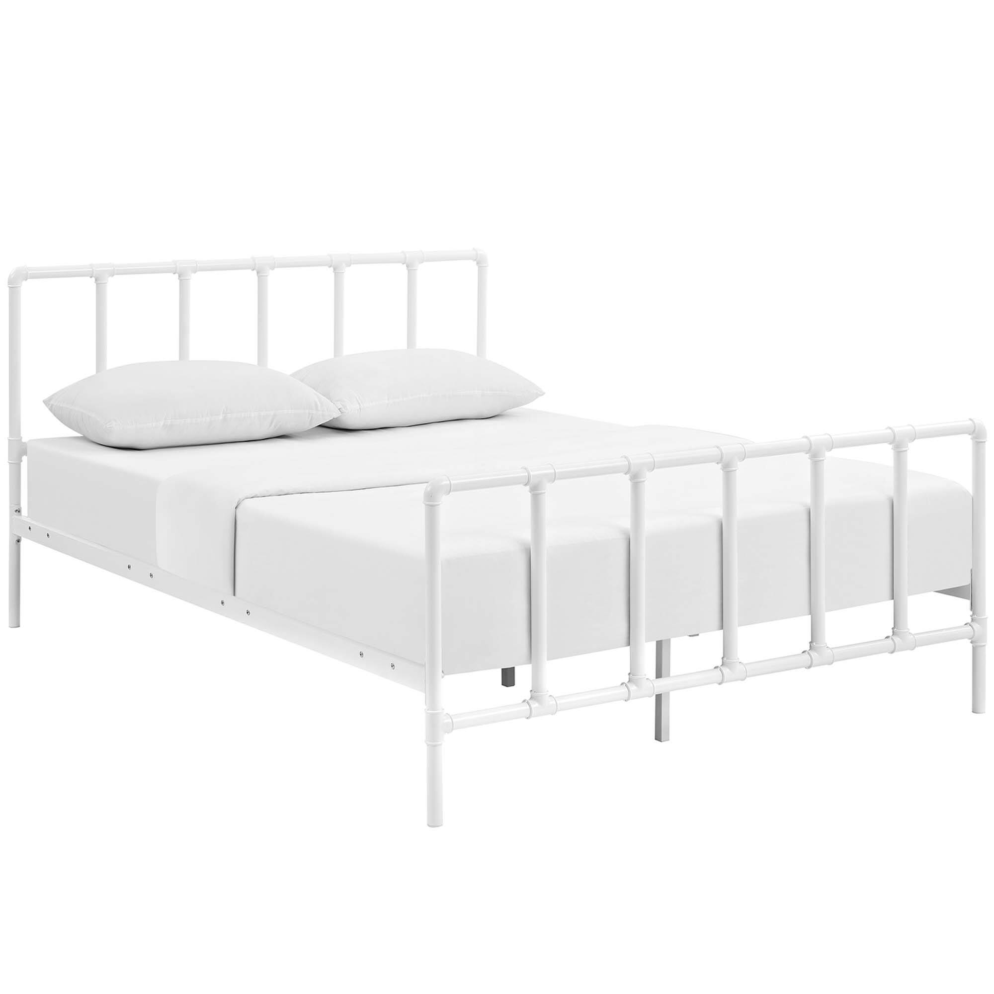Modway - Dower Stainless Steel Queen Bed - White