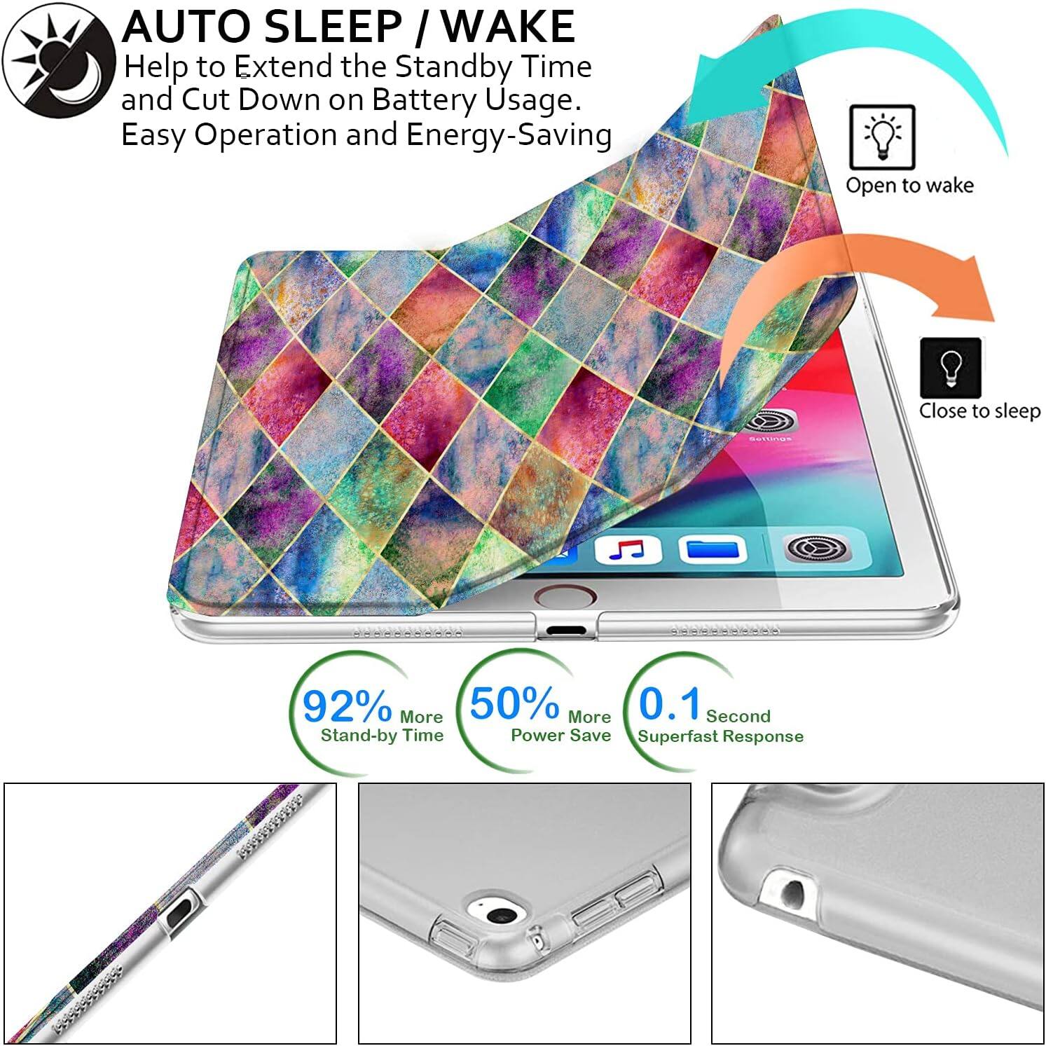 DuraSafe Cases iPad Pro 12.9 inch 1st Gen 2015 Trifold PC Smart Case ...