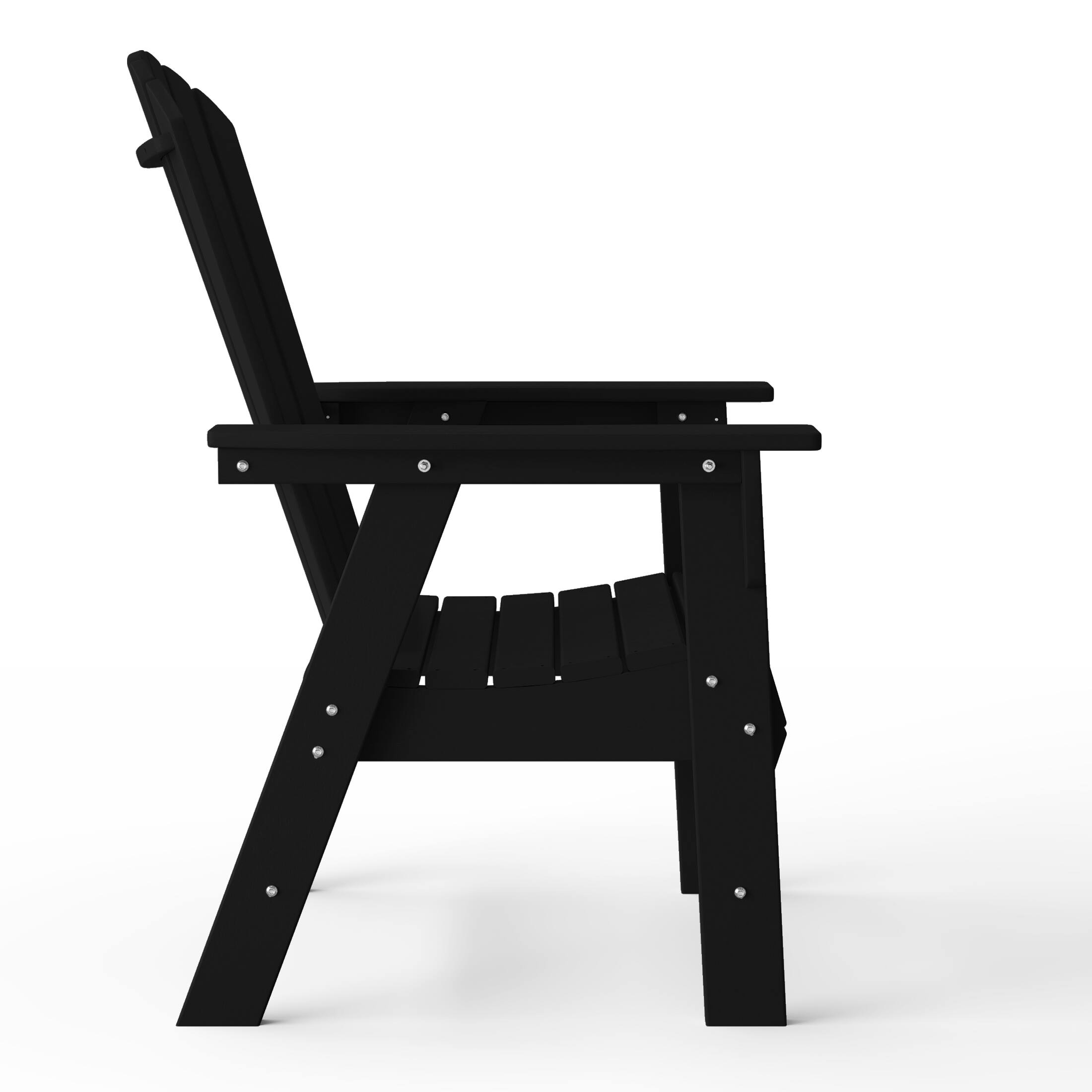 Left. WestinTrends - WestinTrends Dylan Outdoor Patio Shell-back Adirondack Dining Chair Weather Resistant - Black.