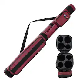 GSE Games & Sports Expert - 2x2 Square Hard Billiard Pool Cue Stick Carrying Case, Billiard Cue Case - Burgundy