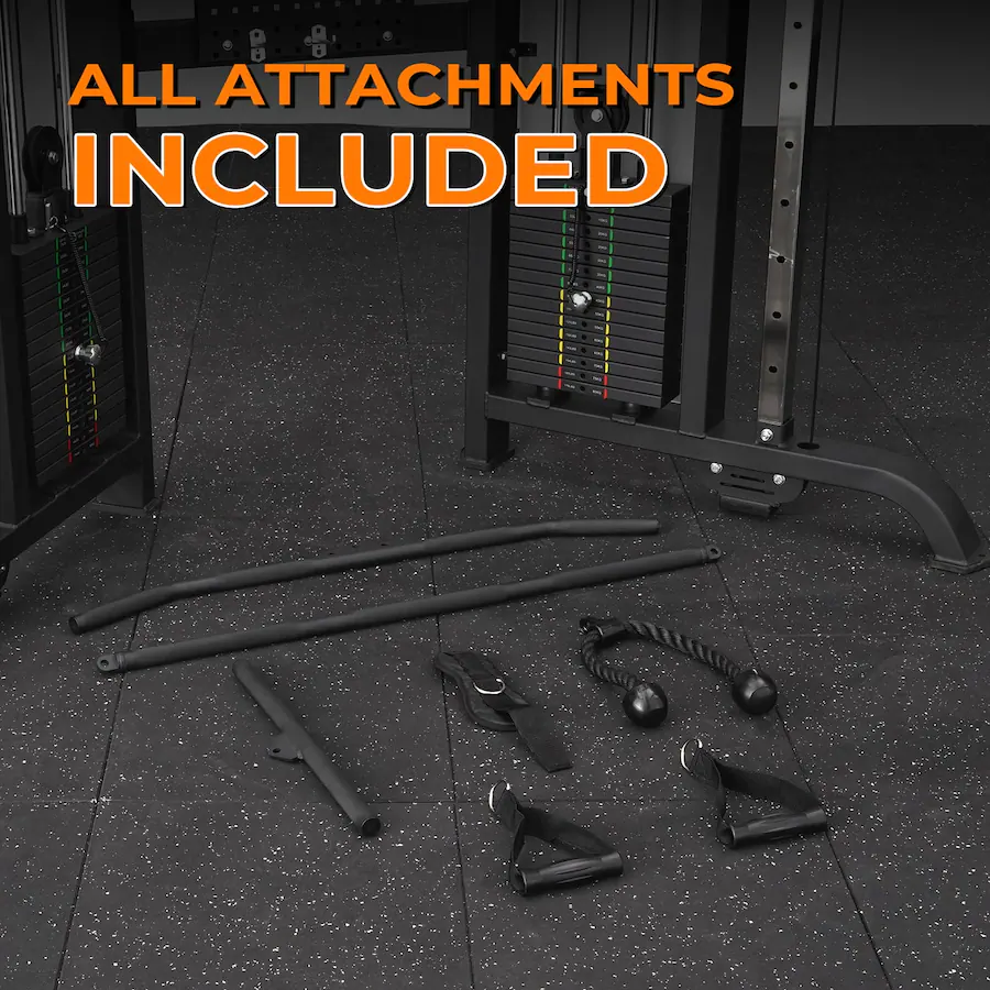 Syedee Functional Trainer with 352lbs Weight Stack, 2:1&1:1 Ratio ...