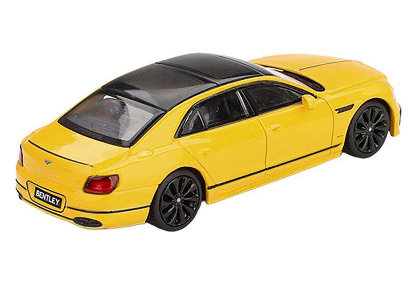 Left. Mini GT - Bentley Flying Spur Monaco Yellow with Black Top Limited Edition 1/64 Diecast Model Car by Mini GT - Yellow With Black.