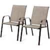 Front. Gymax - Gymax Set of 2 Patio Chairs Dining Chairs w/ Steel Frame Yard Outdoor Grey - Grey.