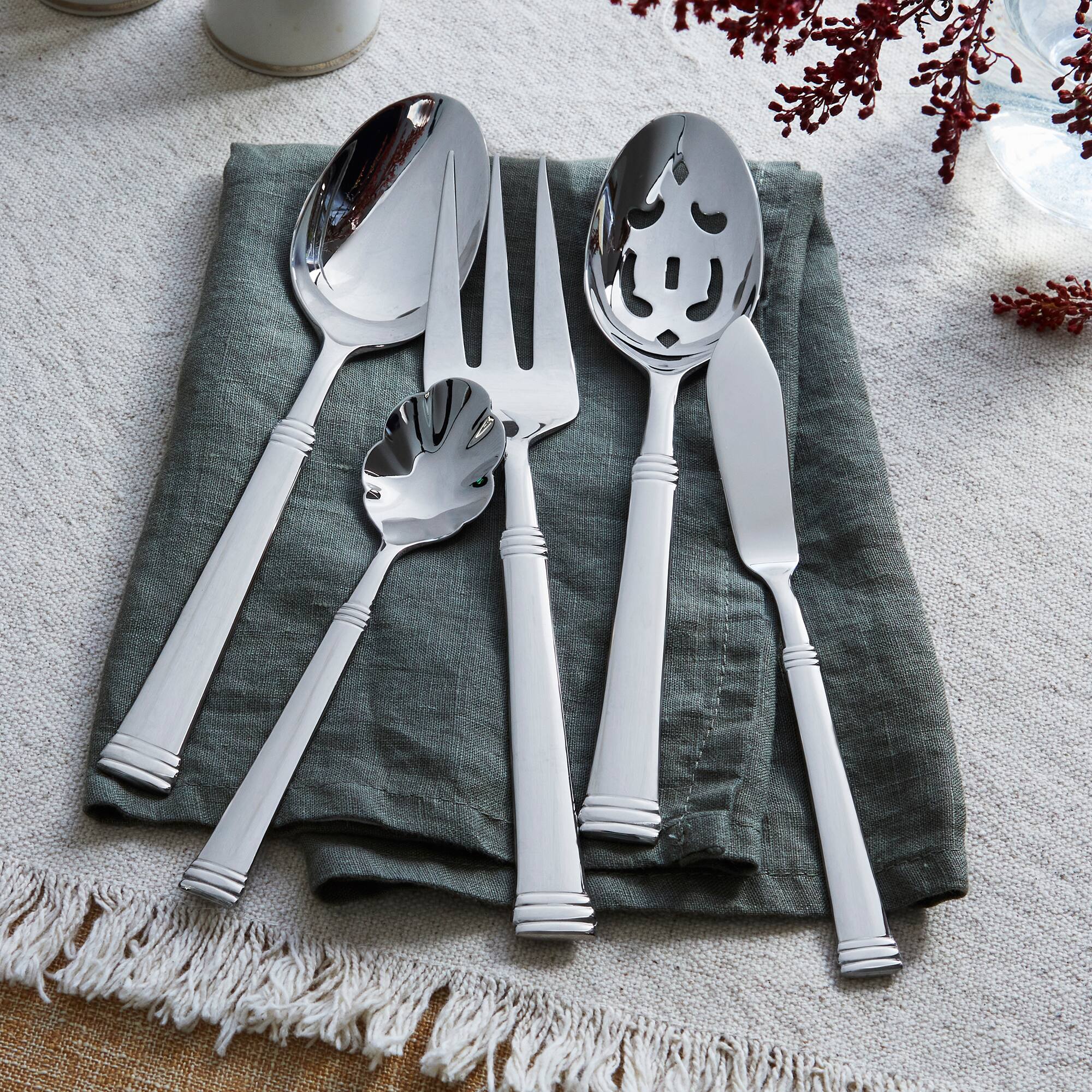 Alt View 4. Henckels - Henckels Plaza 65-pc 18/10 Stainless Steel Flatware Set - Stainless Steel.