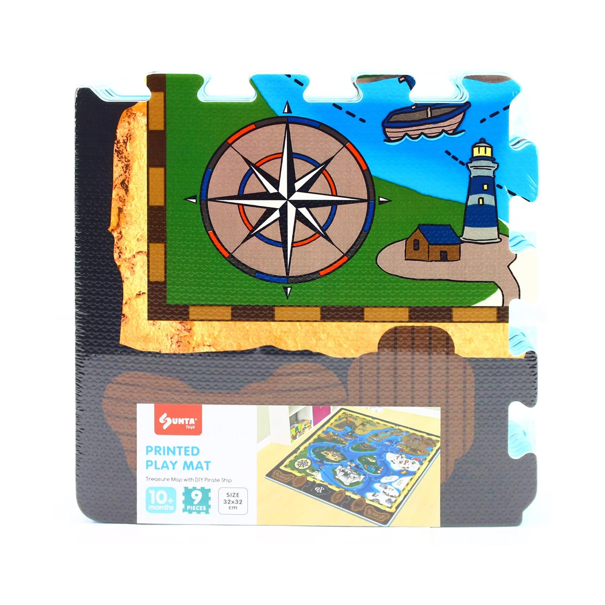 GUNTA UNTA Inue PRINTED PLAY MAT Treasure Map with DIY Pirate Ship  
10+ months  
9 PIECES  
SIZE 32x32 cm