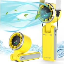 Loheer - Portable Handheld Turbo Fan, 5000mAh Rechargeable 3-in-1 Personal Fan with 5 Speeds for Travel and Desk