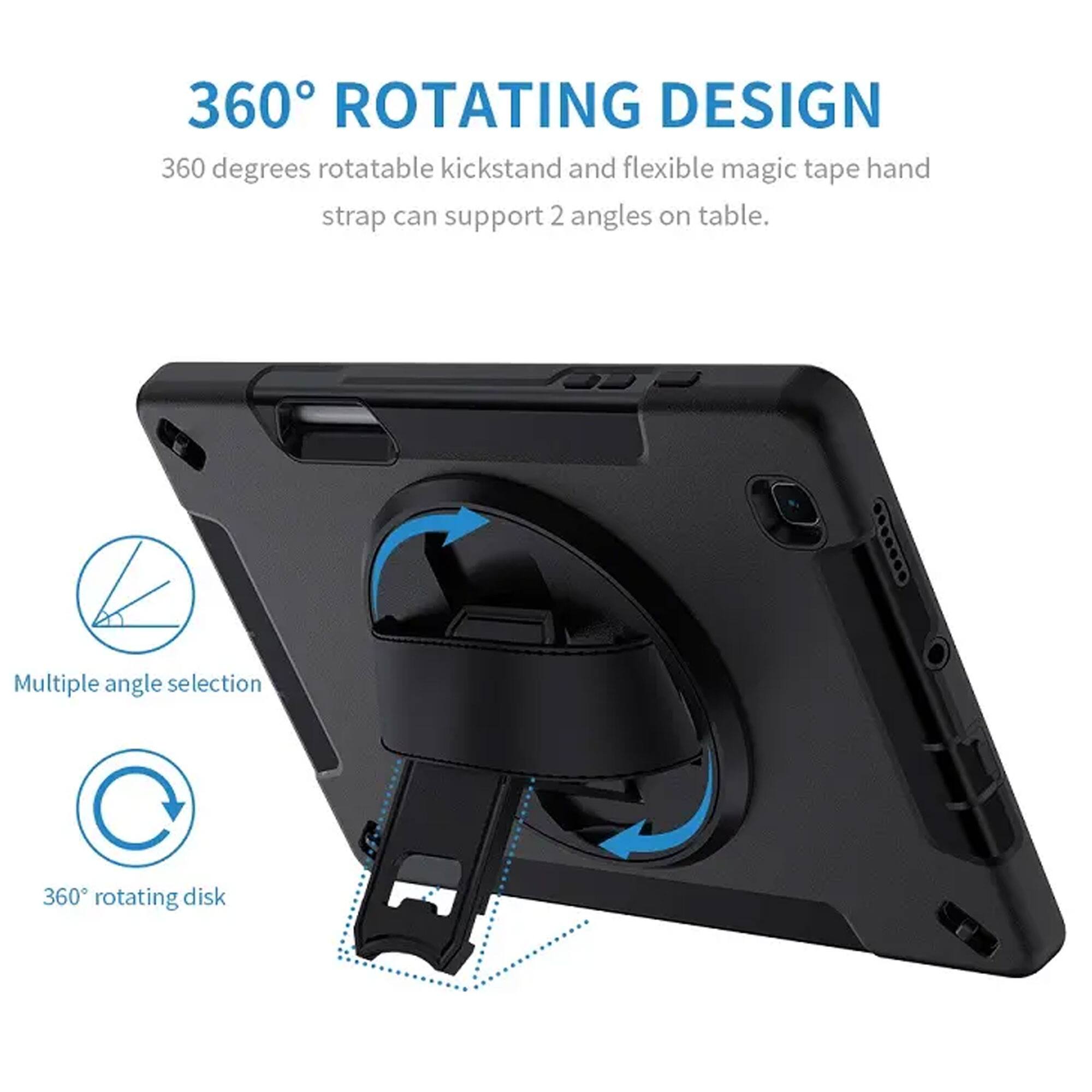 360° ROTATING DESIGN

360 degrees rotatable kickstand and flexible magic tape hand strap can support 2 angles on table.

Multiple angle selection

360° rotating disk