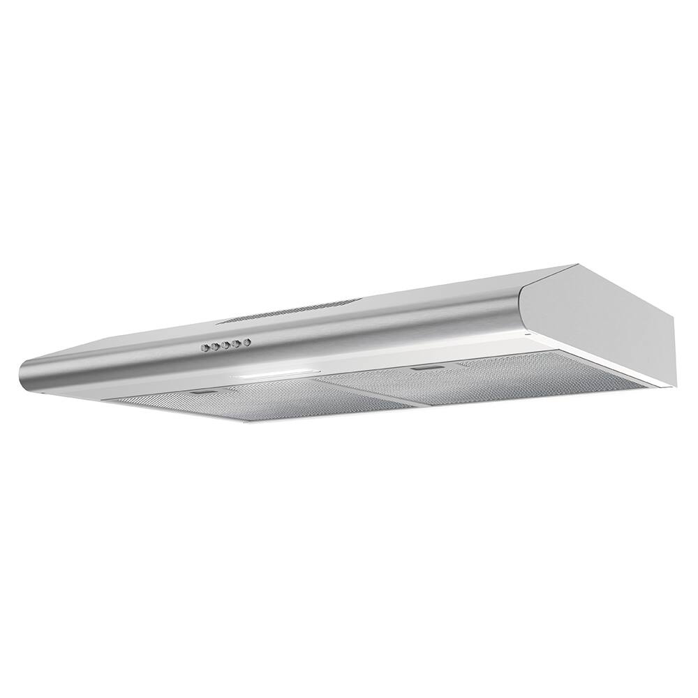 Alt View 2. Streamline - 30 in. Giovanni Convertible Undermount 80 CFM Range Hood, Mesh Filters, Push Button Control, LED Light - Brushed Stainless Steel.