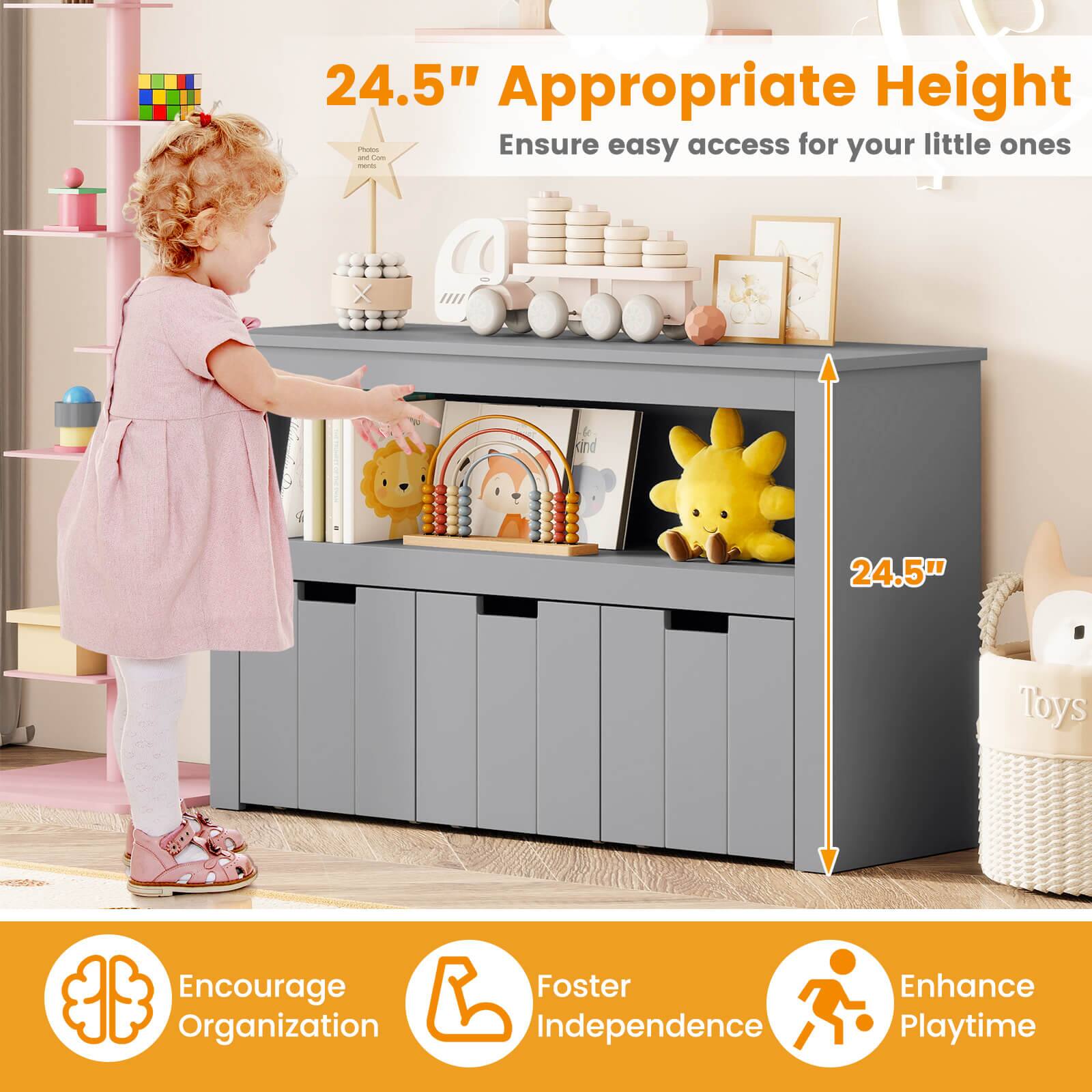 24.5" Appropriate Height  
Ensure easy access for your little ones  

Encourage Organization  
Foster Independence  
Enhance Playtime