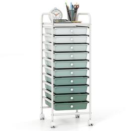 Costway - Drawer Art & Craft Storage Cart, Storage Cart with Removable Drawers, Multipurpose Organizer - Gradient Green