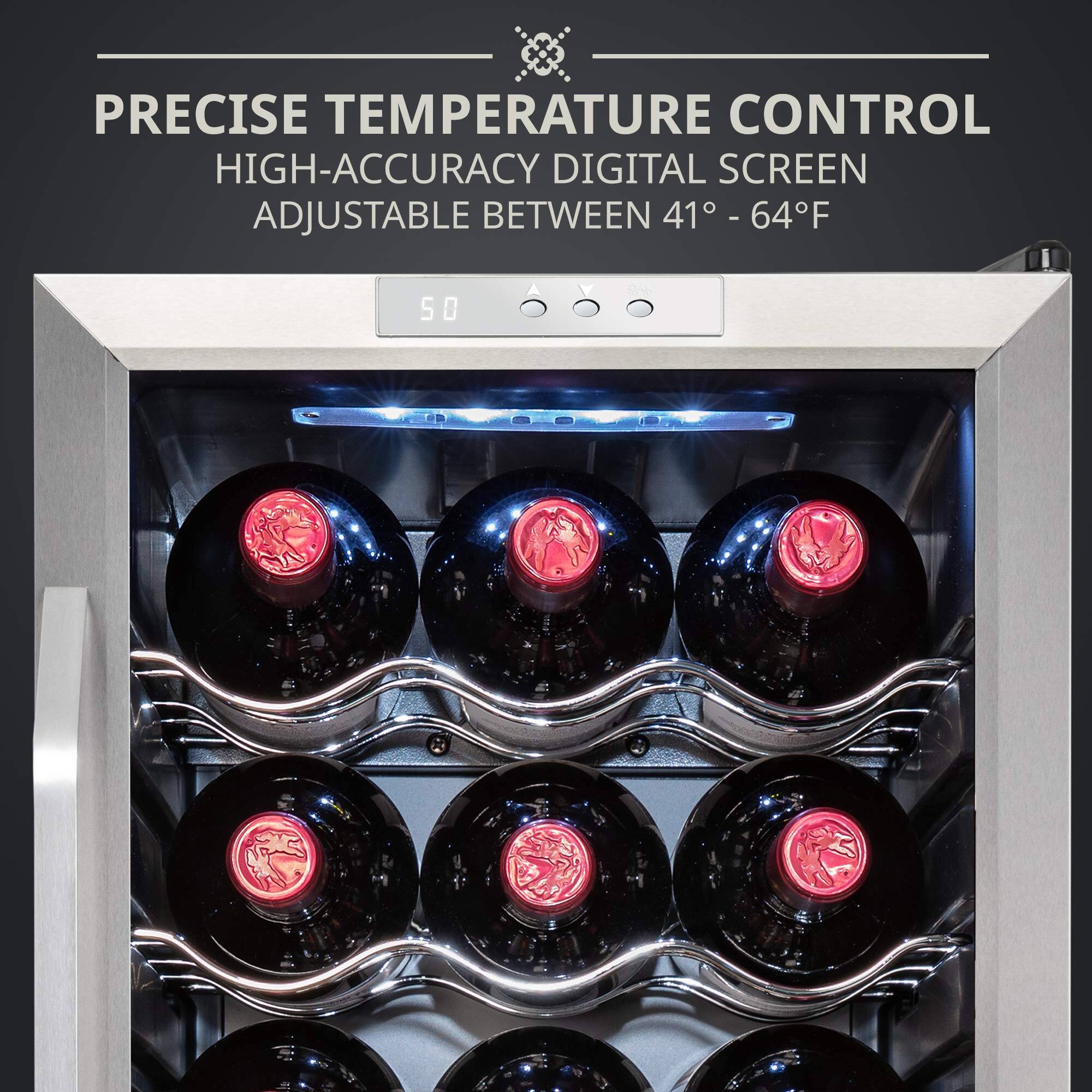 PRECISE TEMPERATURE CONTROL  
HIGH-ACCURACY DIGITAL SCREEN  
ADJUSTABLE BETWEEN 41° - 64°F