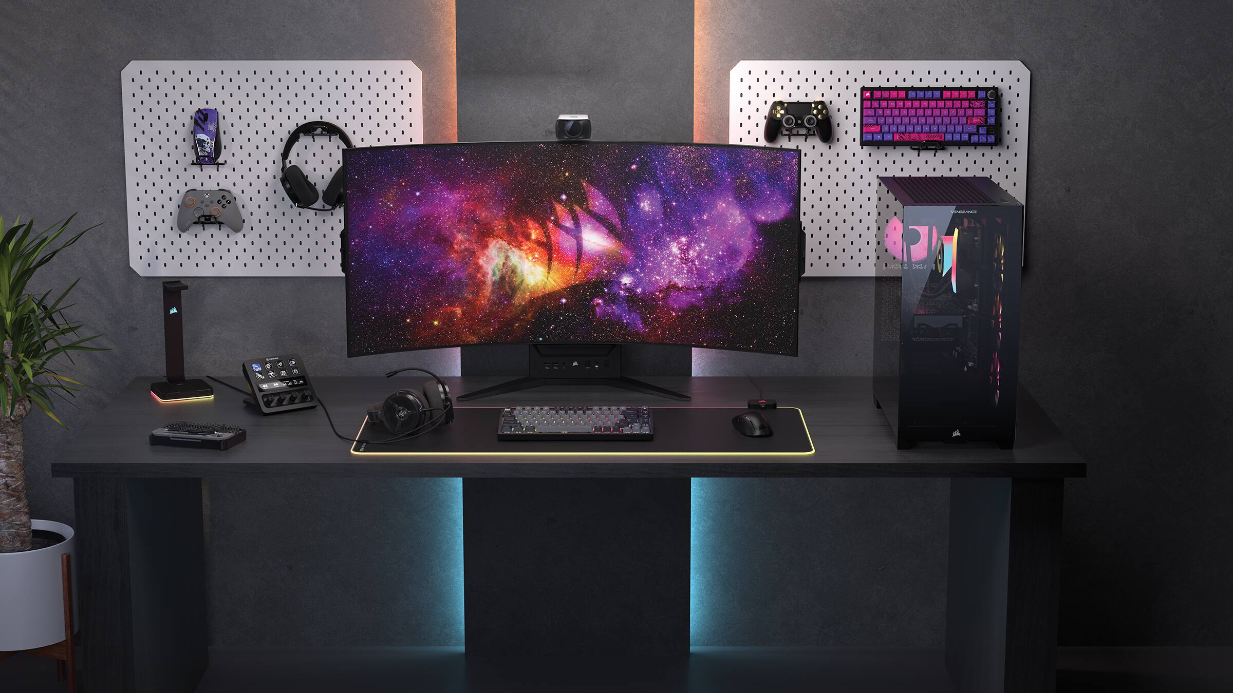 Alt View 4. CORSAIR - VENGEANCE a7400 Gaming Desktop-AMD Ryzen 7 7800X3D-32GB RGB DDR5 6000MHz-NVIDIA GeForce RTX 5070Ti-1TB SSD - Black.