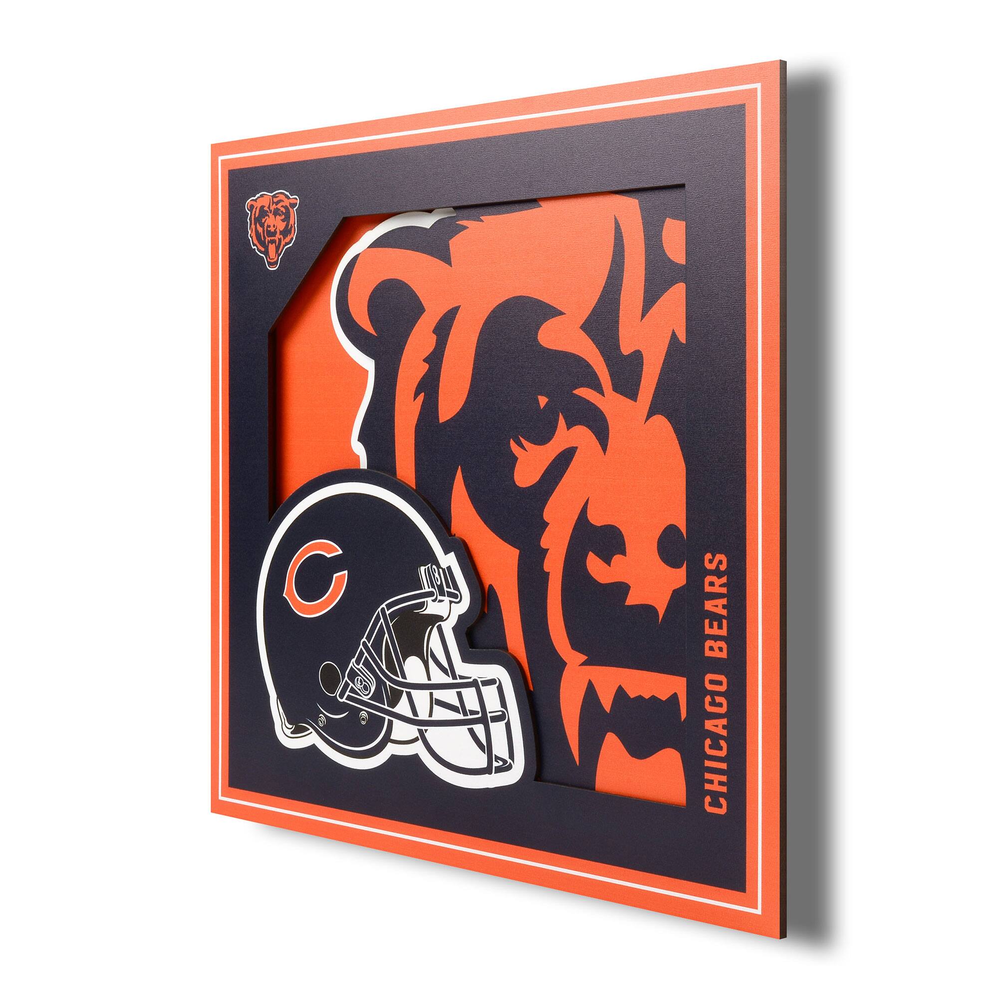 Chicago Bears 12'' x 12'' 3D Logo Wall Art