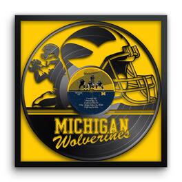 Sporticulture - Michigan Wolverines Framed 13" x 13" Vinyl Record Art Print - Multicolor