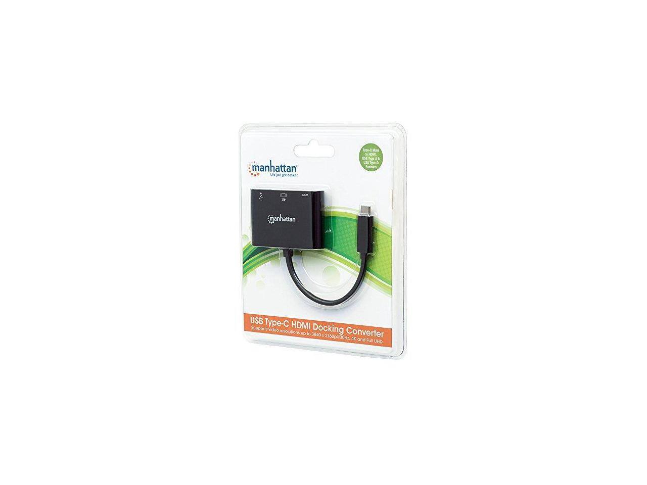 manhattan USB Type-C HDMI Docking Converter  
Supports video resolutions up to 3840 x 2160p30Hz, 4K and Full UHD