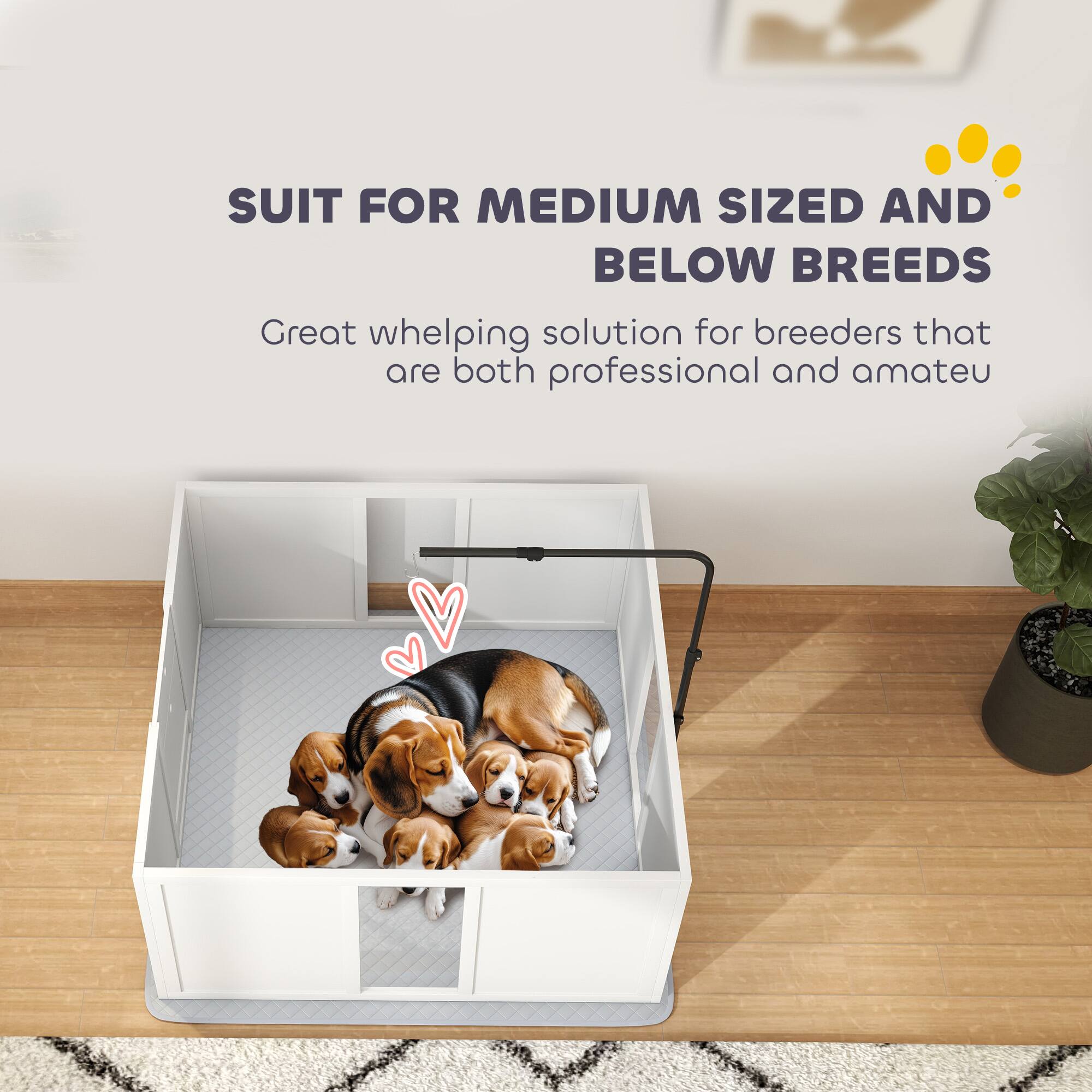 SUIT FOR MEDIUM SIZED AND BELOW BREEDS

Great whelping solution for breeders that are both professional and amateur