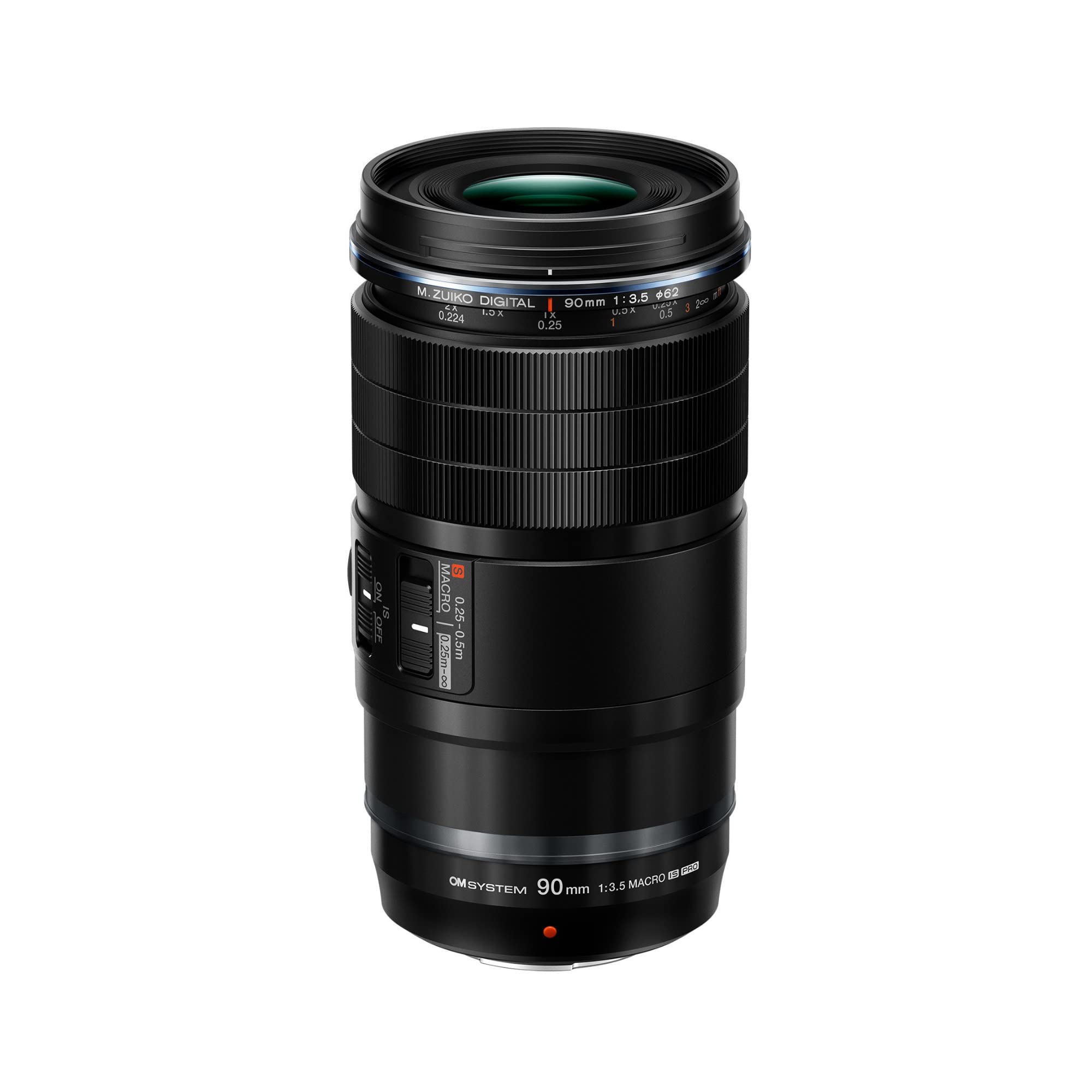 M.ZUIKO DIGITAL 90mm 1:3.5 MACRO ULD 0.224 1 0.5 0.25 1 NO DFE 96 MAGRO 0.25-5m 0.25m100 - - OM SYSTEM 90mm 1:3.5 MACRO