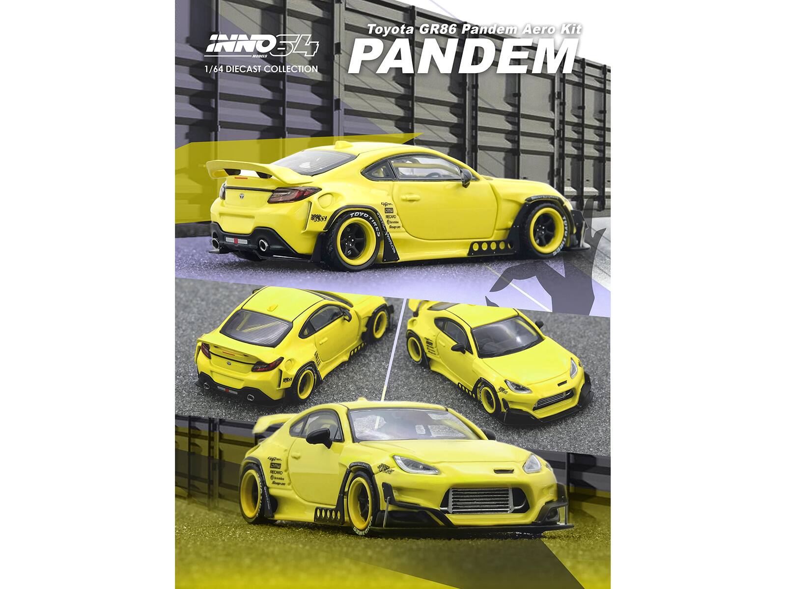 Toyota GR86 Pandem Aero Kit  
PANDEM  
INNO 54  
1/64 Diecast Collection  
SSA  
TOYO TIRES  
REDWOOD  
TOYO TIRES