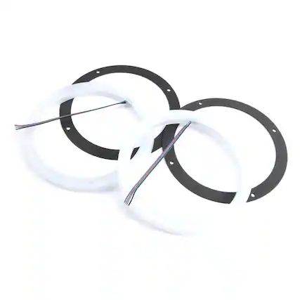 Front. KICKER - Kicker 47KLSR8 8" Marine-Grade LED Speaker Rings for KM8 Speakers - Pair - White.
