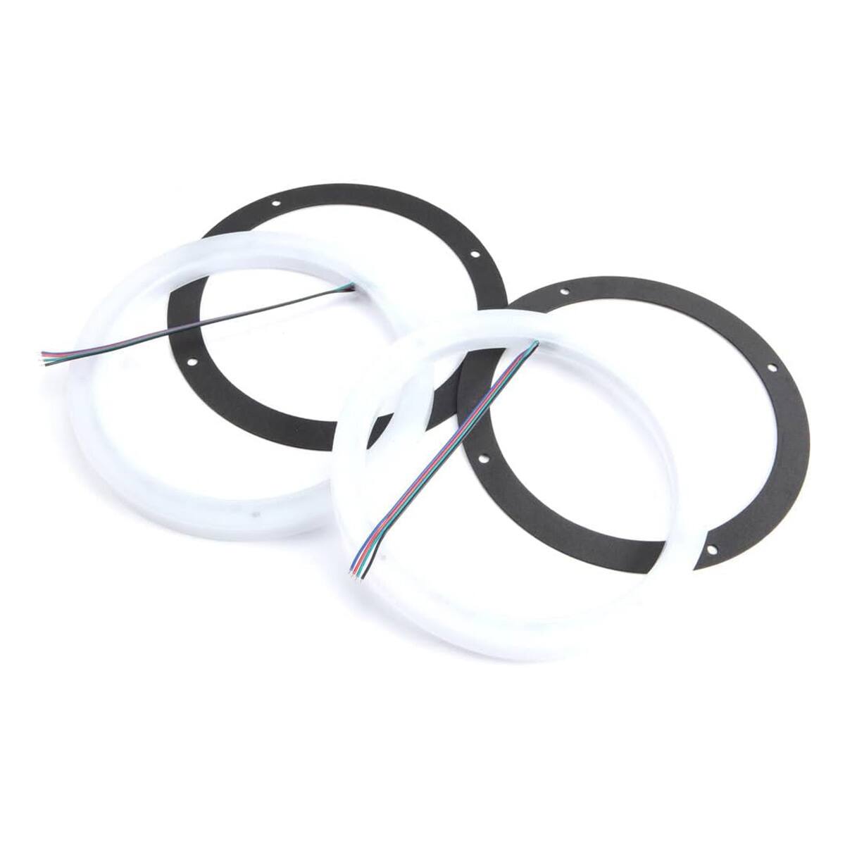 Front. KICKER - Kicker 47KLSR8 8" Marine-Grade LED Speaker Rings for KM8 Speakers - Pair - White.