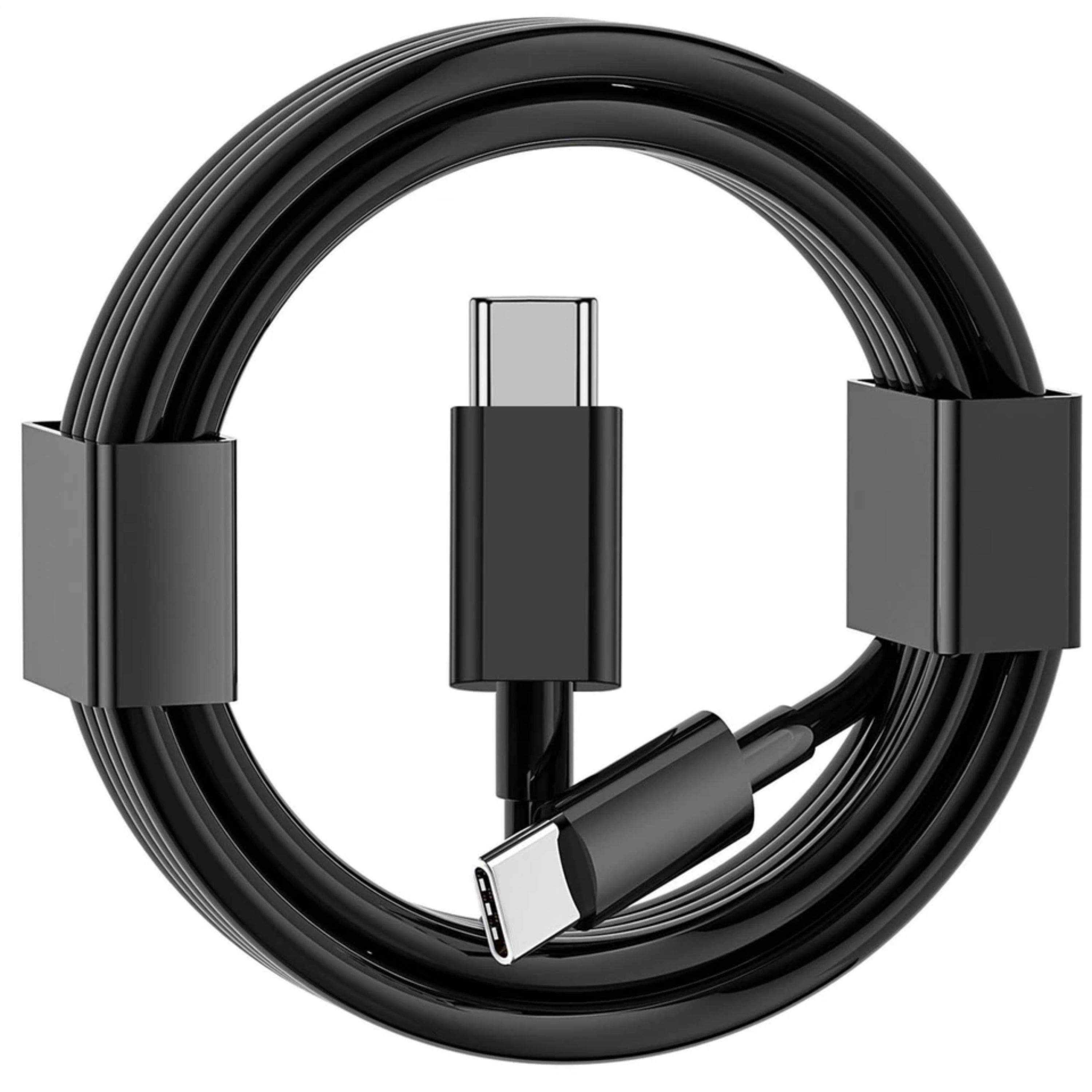 Kitcheniva - USB-C To USB-C Fast Charger Cable 60W For iPhone 15 16 17 Pro Max 3 Ft Black 2 Pack