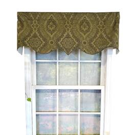 RLF Home - Chintz Regal 3" Rod Pocket Lining Luxurious and Elegant Window Treatment Valance 50" x 17" - Olive