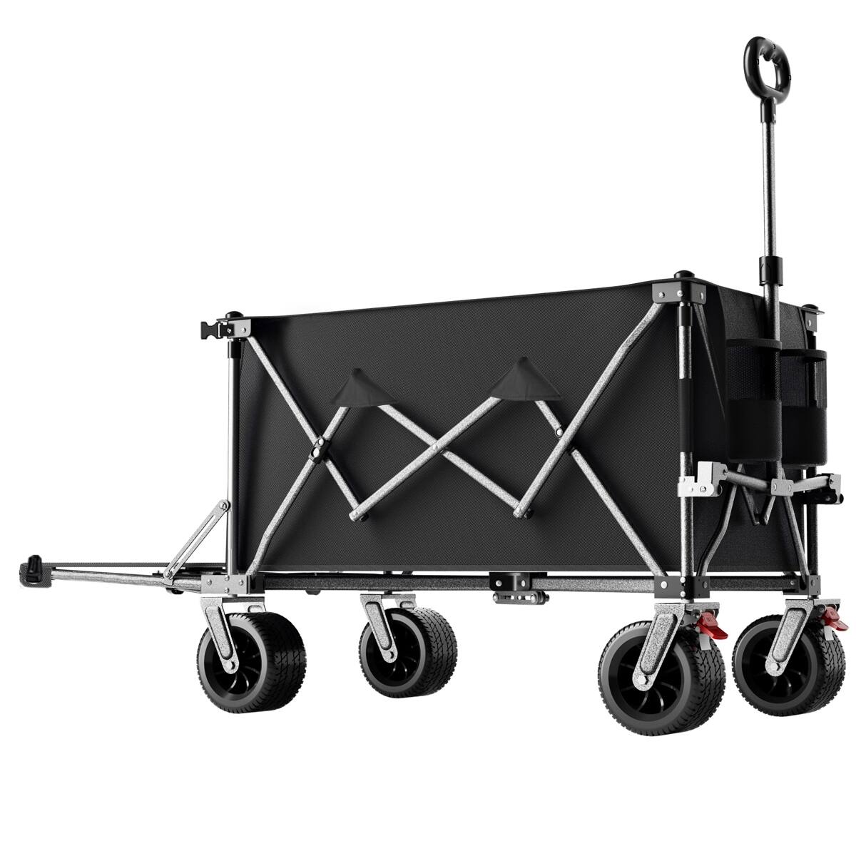Alt View 1. Loheer - Loheer 58 Inch Foldable Wagon with Extended Tailgate, 500 lb Capacity, All-Terrain Wheels, Black.