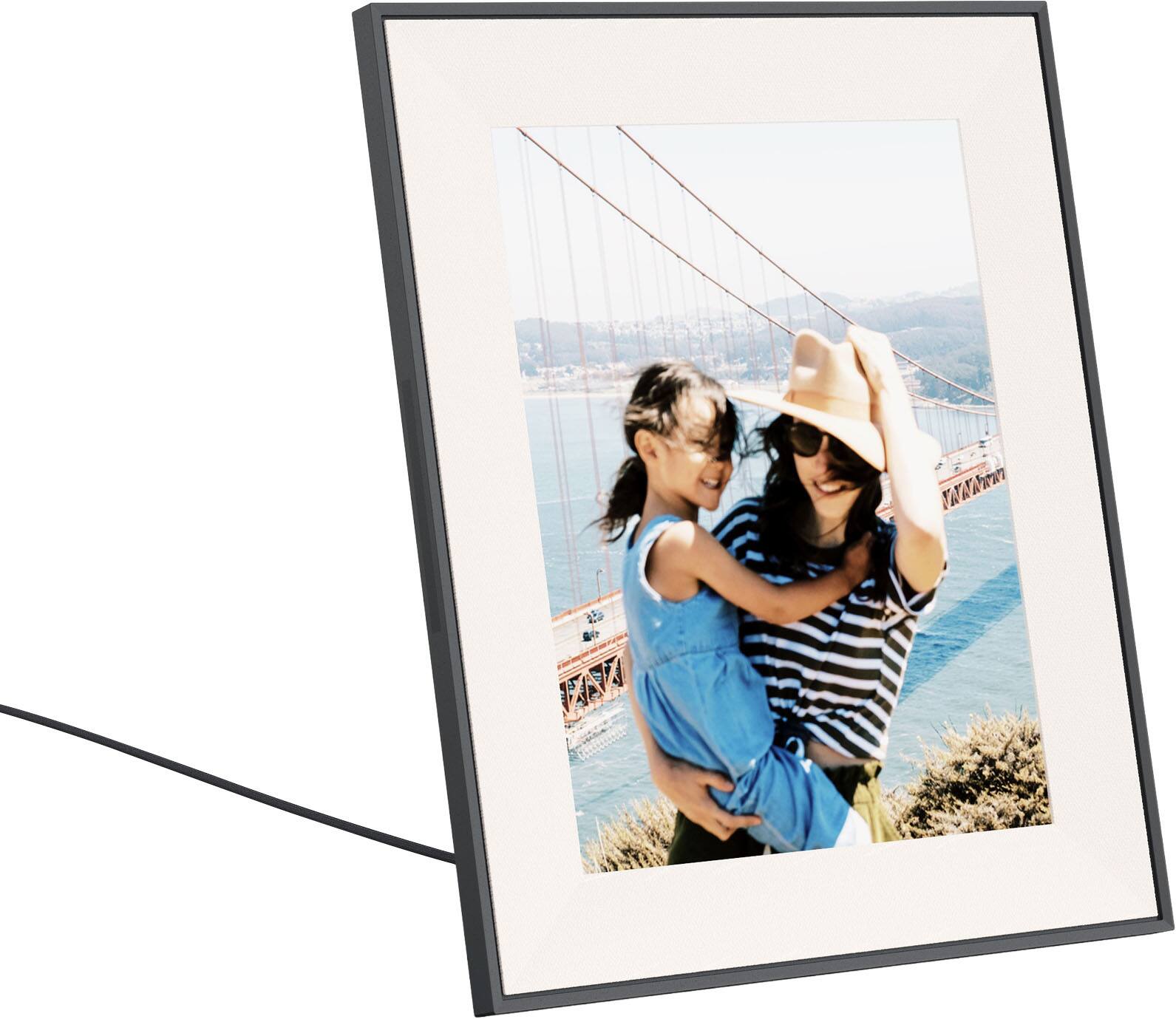 Angle. Aura Home - Aura Aspen 12" Digital Wifi Photo Frame- Carbon with Paper Mat - Carbon (Dark).