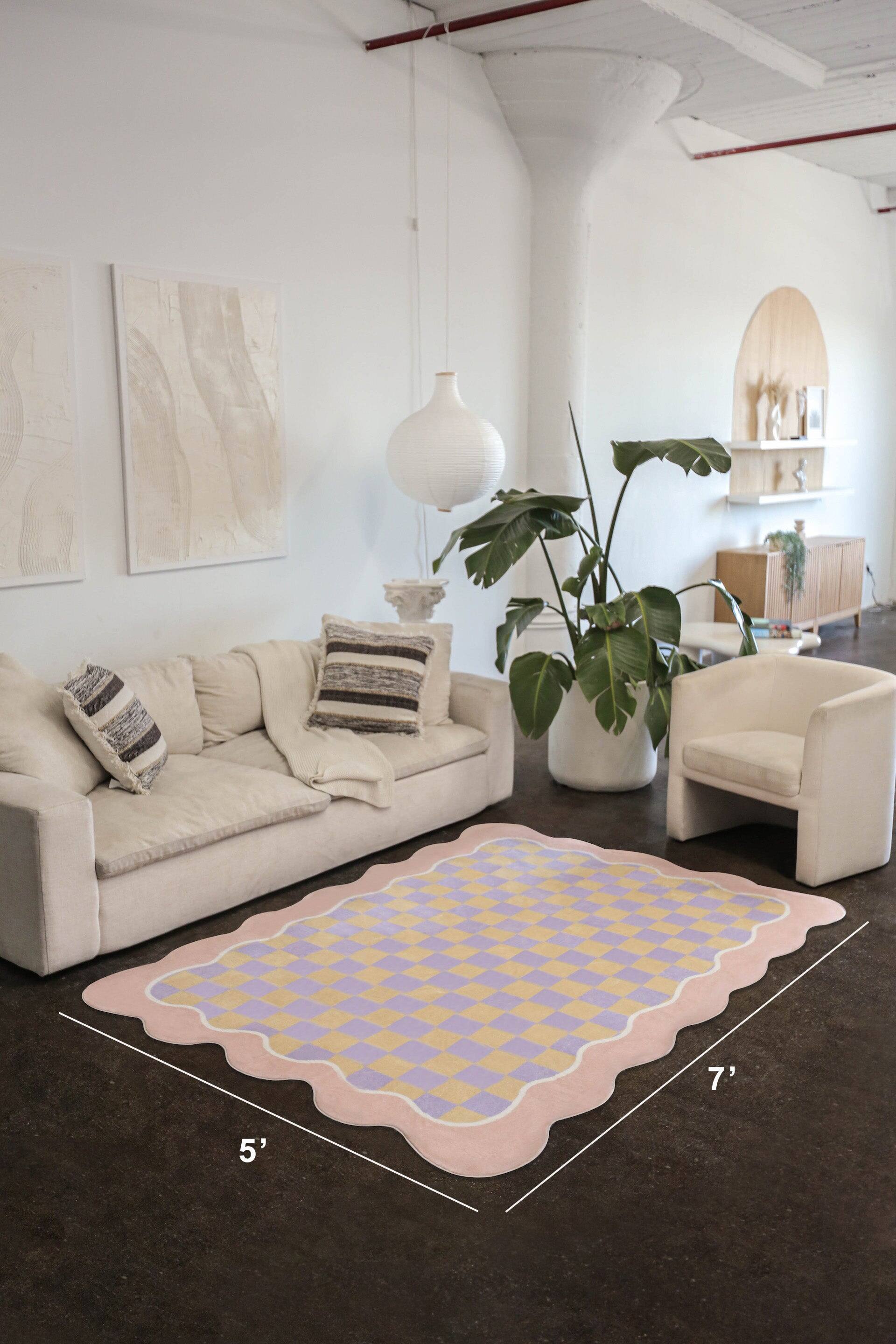 Alt View 2. Lanyspace - 5'x7' Area Rug, Washable Rugs, Non-Slip and Tear-Resistant Soft Carpet, Pet & Child Friendly Mellow Pastel Rug - Multicolor.