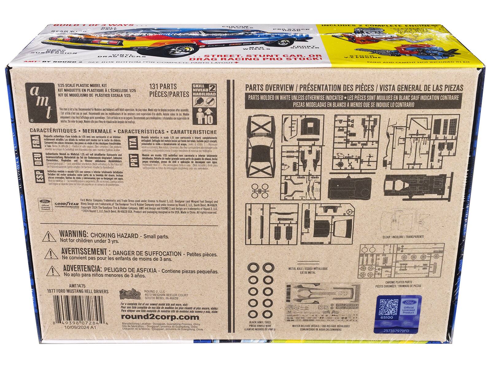 1/25 SCALE PLASTIC MODEL KIT  
KIT MAQUETTE EN PLASTIQUE À L'ÉCHELLE 1/25  
KIT DE MODELISMO DE PLÁSTICO ESCALA 1/25  

131 PARTS  
PIÈCES  
PARTS DES GÉNÉRALES DE LAS PIEZAS  
PARTS MOLDED IN WHITE UNLESS OTHERWISE INDICATED  
PIECES SONT MOULÉES EN BLANC SAUF INDICATION CONTRAIRE  
PIECAS MODELADAS EN BLANCO A MENOS QUE SE INDIQUE LO CONTRARIO  

SKILL  
NIVEAU  
HABILIDAD  
2  

CARACTÉRISTIQUES - MERKMALE - CARACTERÍSTICAS  
- Maquette supermative SUN Scheful exterement INTABLE Less - - Compred chrambes, - "  
- mL intock survey - Chicken. decalques transforates  
- CARATTERISTICHE Mindelles autantion - sam dettagRaft Dellaglio del sol  
- Mialicia's 15% deftettionDer Karasser's - Meterdetail 150 PRODUCTION Walter