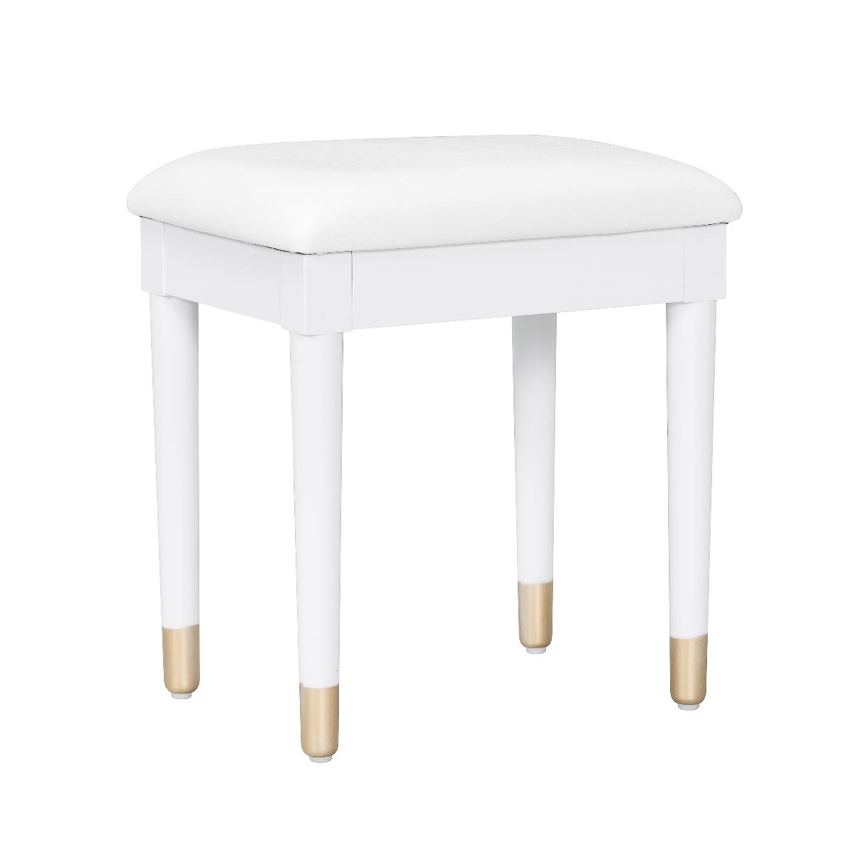 Alt View 8. Loheer - Loheer White Makeup Vanity Table with Stool and Charging Station - White.
