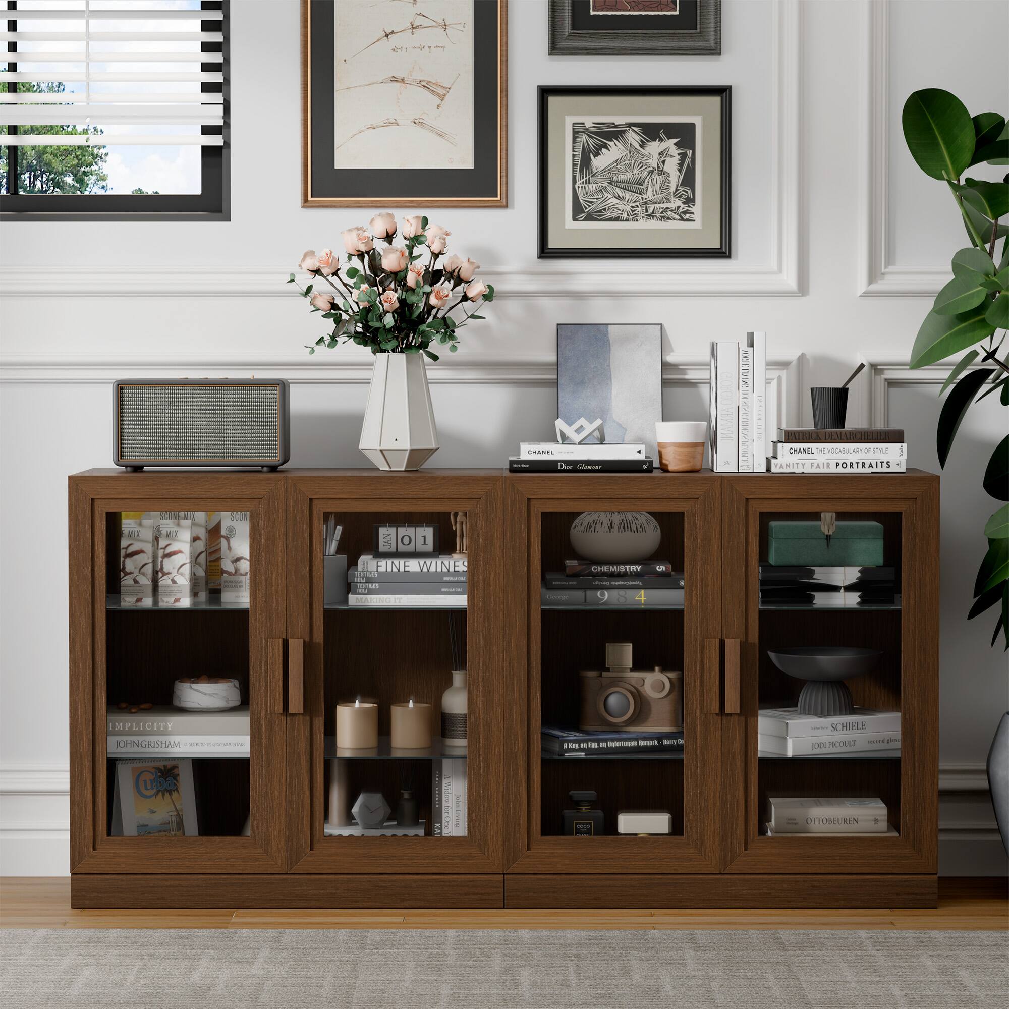 Certainly! Here is the corrected and grouped text from the image:

---

**Top Shelf:**
- CHANEL
- CHANEL: VOCABULARY OF STYLE
- VANITY FAIR PORTRAITS

**Middle Shelf:**
- THE FINE WINES
- IMPLICIT
- JOHNSON & GRIFFITHS

**Bottom Shelf:**
- CHEMISTRY
- 984
- SCHIREL
- JOHNSON & GRIFFITHS
- OTTOBUREN

**Books on the Right:**
- CHANEL
- CHANEL: VOCABULARY OF STYLE
- VANITY FAIR PORTRAITS

**Other Visible Text:**
- IMPLICIT
- JOHNSON & GRIFFITHS
- THE FINE WINES
- SCHIREL
- JOHNSON & GRIFFITHS
- OTTOBUREN

---

This should cover all the visible text in the image.