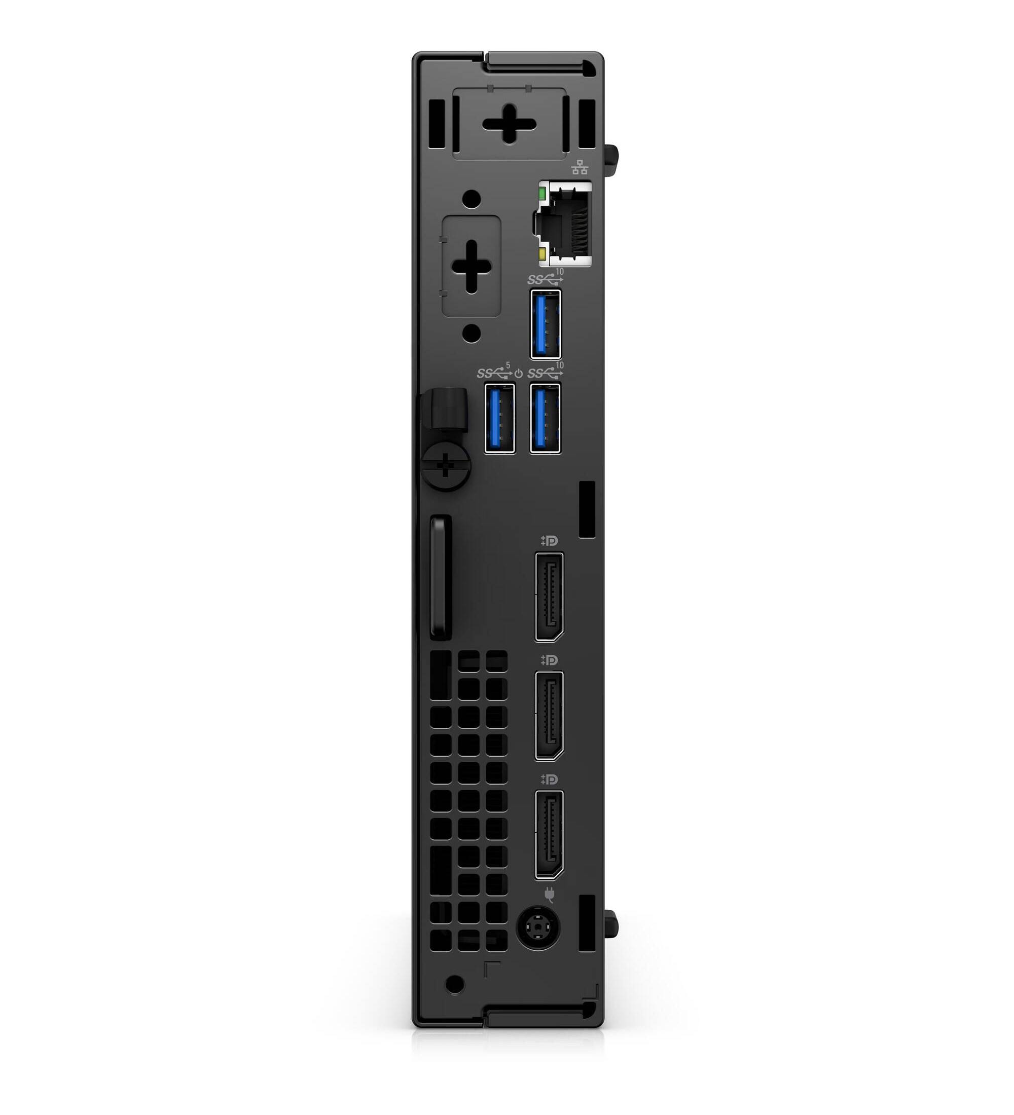 Angle. Dell - Dell OptiPlex Plus 7010 Micro, Intel Core i5-13500T 1.6GHz, 16GB DDR5, 256GB NVMe SSD, Windows 11 Pro 64-bit - Black.