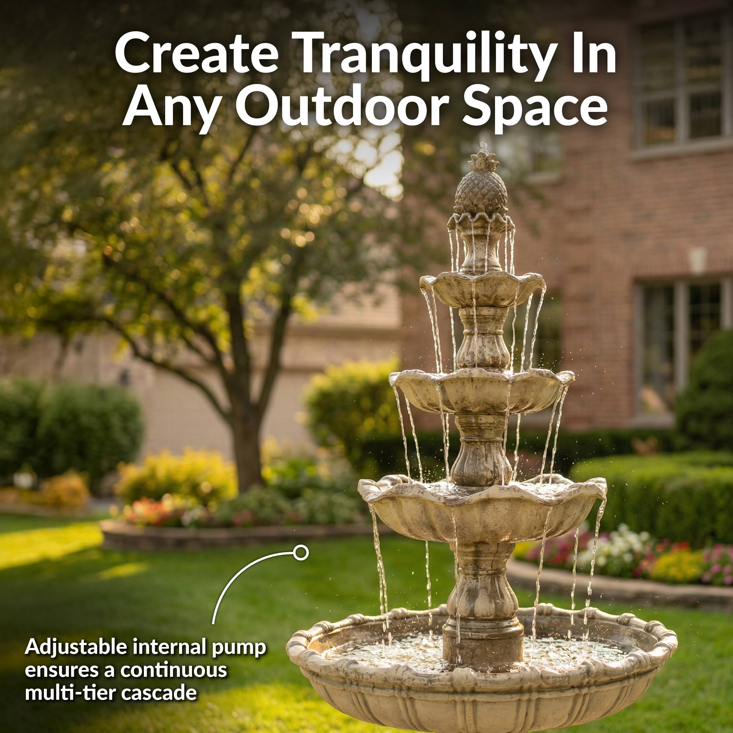Create Tranquility In Any Outdoor Space

Adjustable internal pump ensures a continuous multi-tier cascade