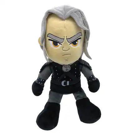 Front. JINX - The Witcher Grunt & Grumble Geralt 11 Inch Plush with Sound - Black.