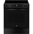 GE - 30 in. Wide 5 Elements 5.3 Cu. Ft. Slide-In Electric Range with Self-Clean and Steam Cleaning Option and Crisp Mode - Black