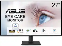 ASUS - 27 1440p eye care monitor (va27aq) - ips, qhd (2560 x 1440), 99 srgb, fra - Black