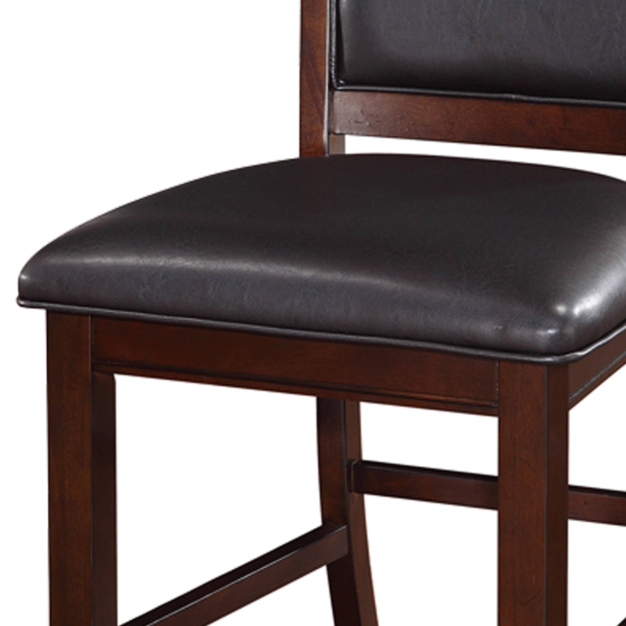 Alt View 2. Manhattan Lane - Wooden Armless High Chair, Espresso Brown & Black, Set of 2 - Brown & Black.