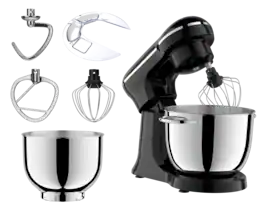 Dexmalle - Dexmalle-10 Speeds Portable Lightweight Kitchen Mixer for Daily Use with Egg Whisk,Dough Hook,Flat Beater - Black