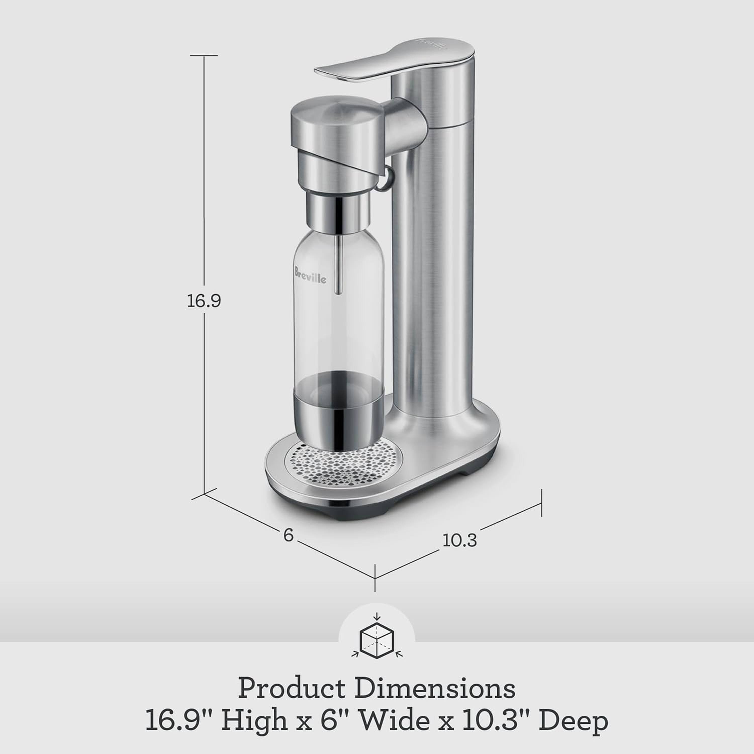 16.9" High x 6" Wide x 10.3" Deep