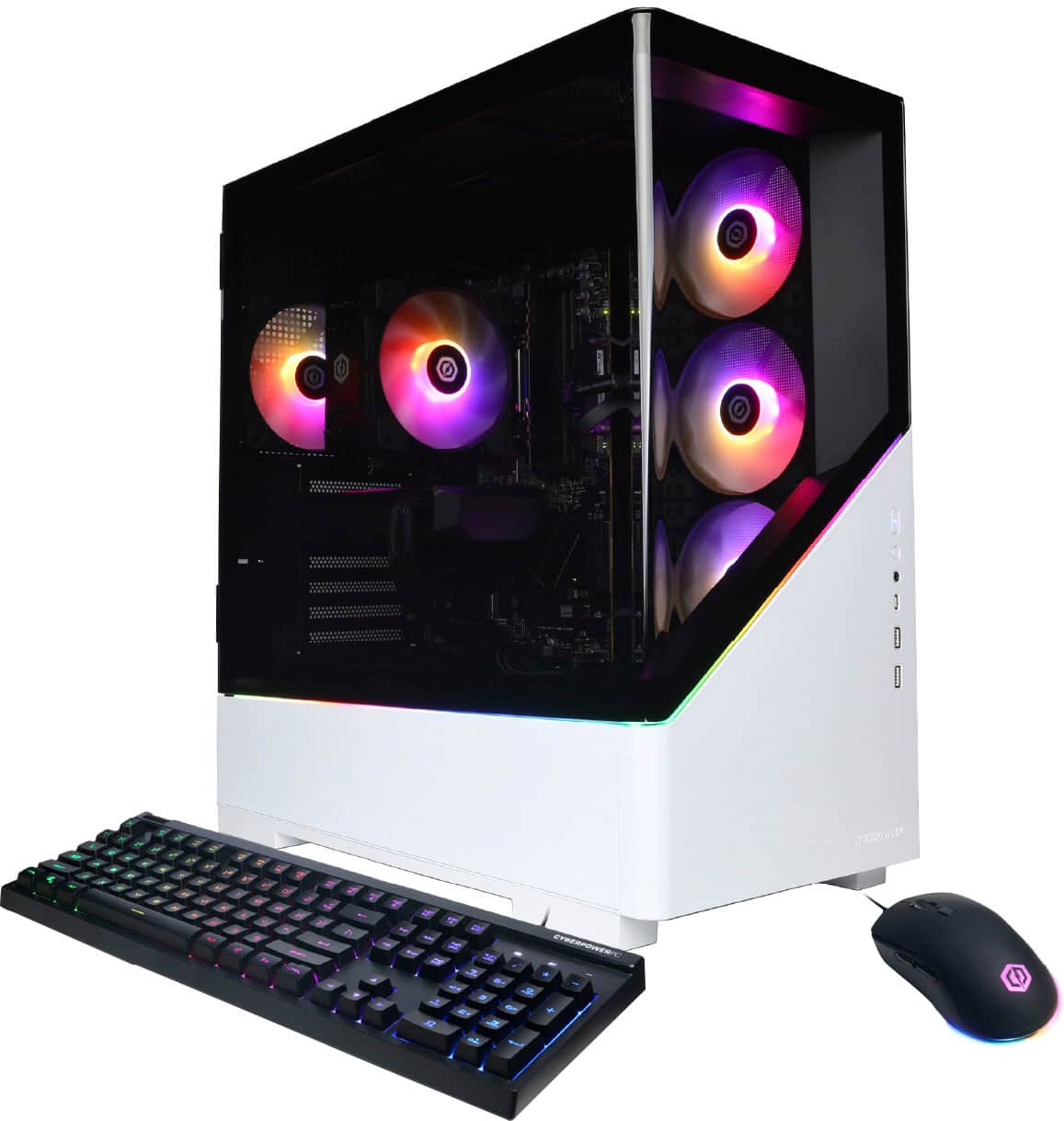 CyberPowerPC - Gaming Desktop - AMD Ryzen 7 8700F - AMD Radeon RX 7600 8GB - 16GB DDR5 - 1TB PCIe 4.0 SSD - White - Front_Zoom