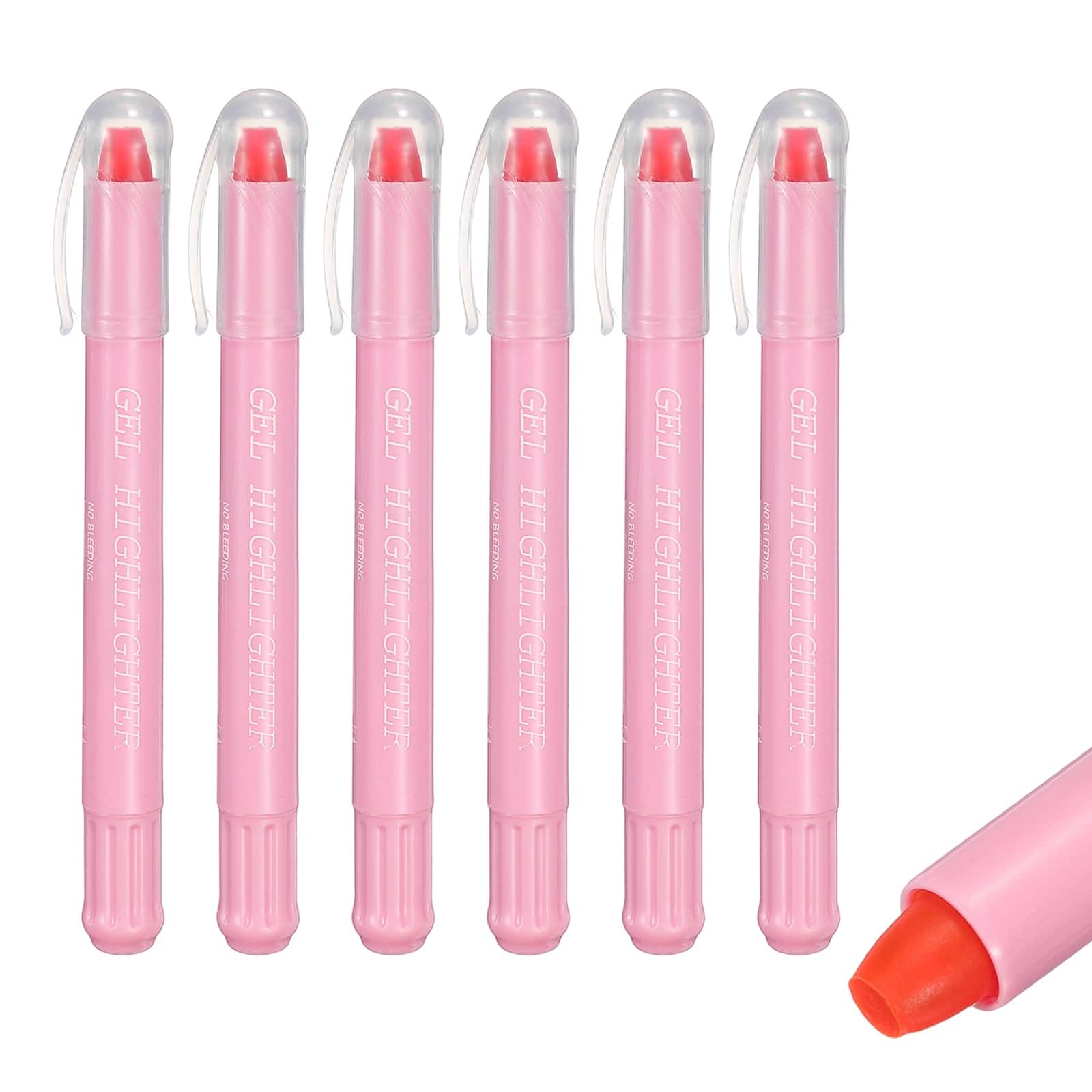 Unique Bargains - 6pcs Gel Highlighters, No-Bleed Wax Crayon, Neon Twist-Up Stick for Office & Books - Light Pink price history on PriceWatchPro