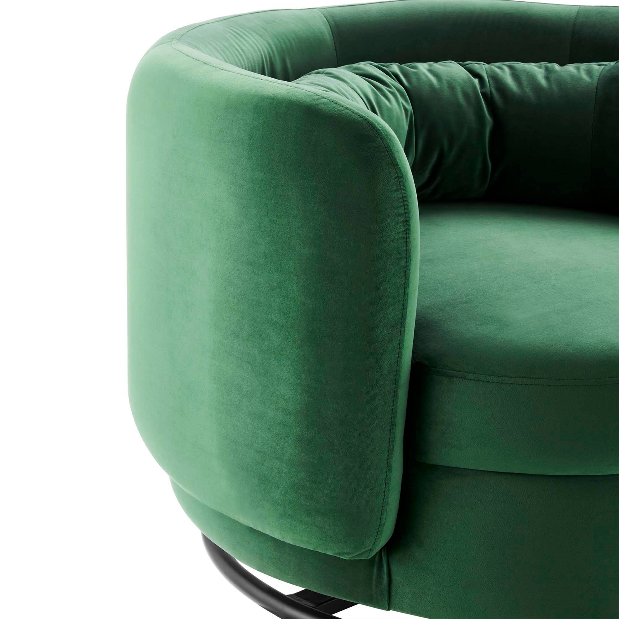 Alt View 3. Modway - Relish Performance Velvet Swivel Chair by Modway - Black Emerald.