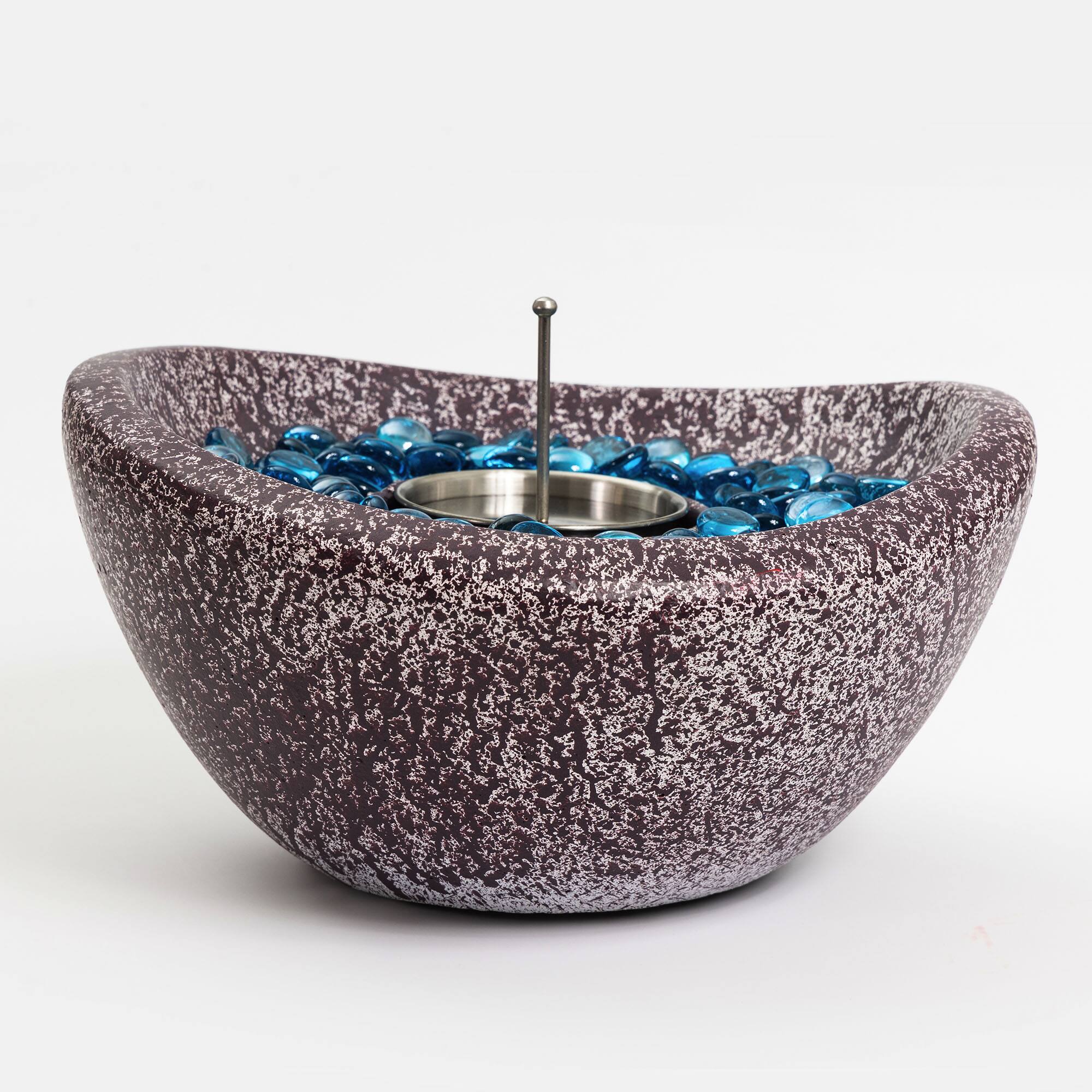 Alt View 1. Lirago - 11" Table Top Fire Pit Portable Concrete Ethanol Fireplace for Outdoor and Indoor Use Smokeless Mini Fire Bowl - White.