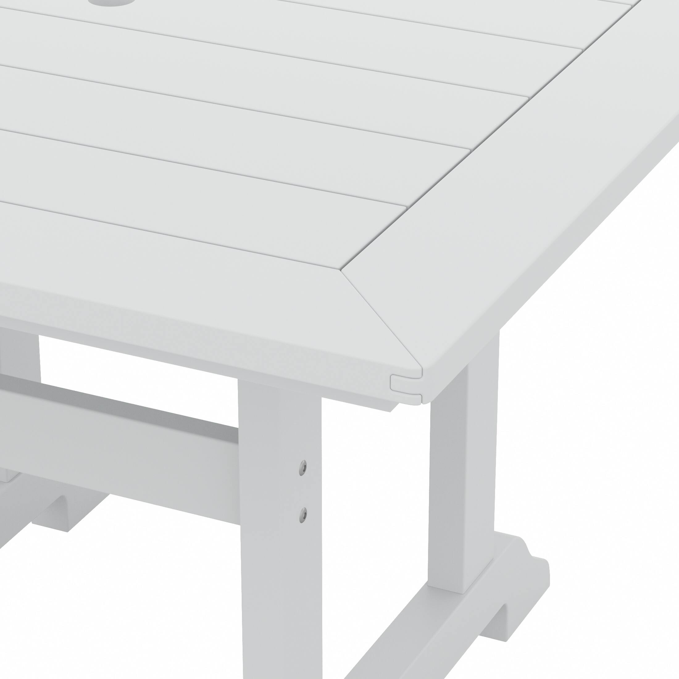 Alt View 2. WestinTrends - WestinTrends Malibu 43" Outdoor Patio Square Dining Table - White.