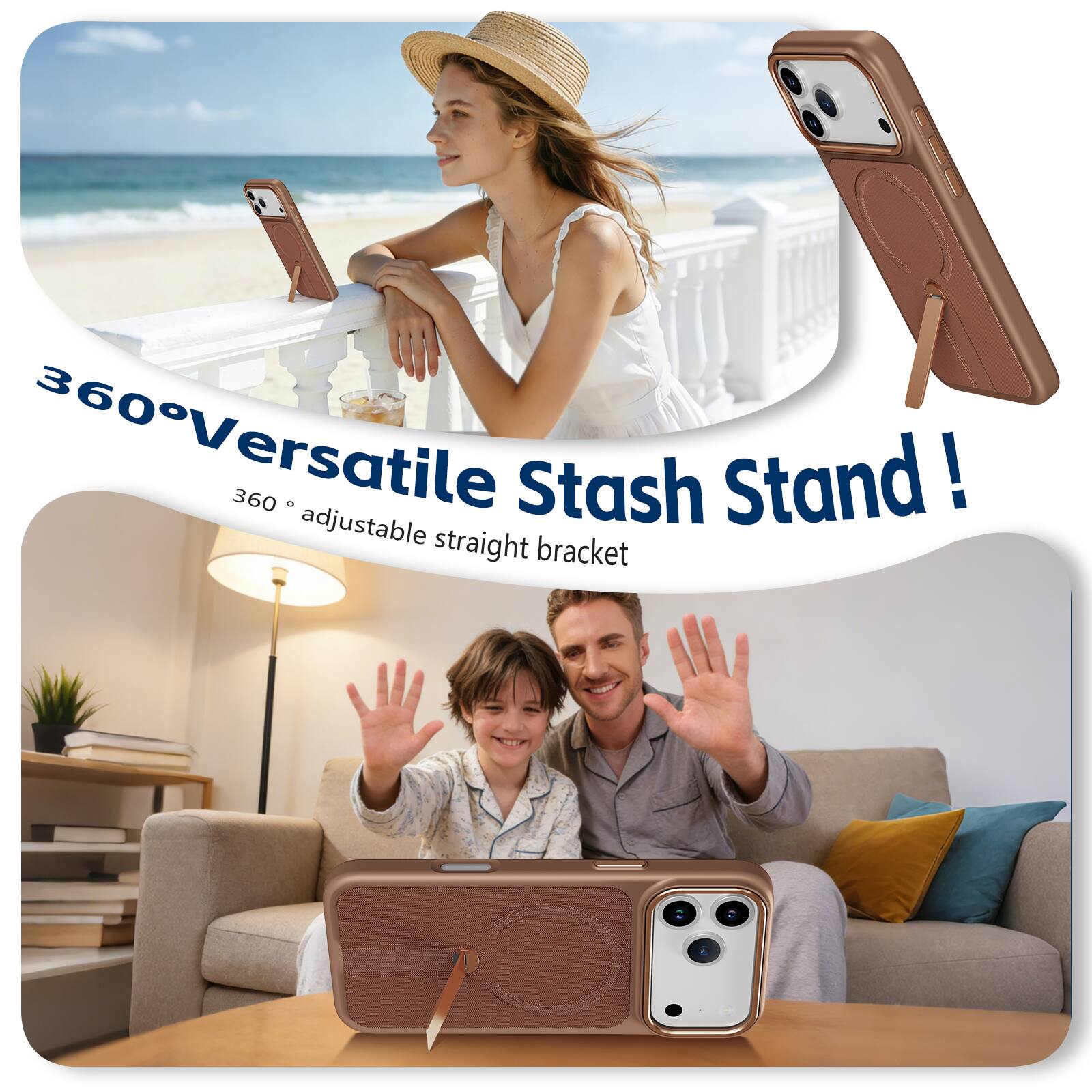 360° Versatile Stash Stand!  
360° adjustable straight bracket