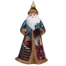 Joy to the World Collectibles - Joy to the World Glitterazzi Bourbon Santa Claus Polish Glass Christmas Ornament - Multicolor