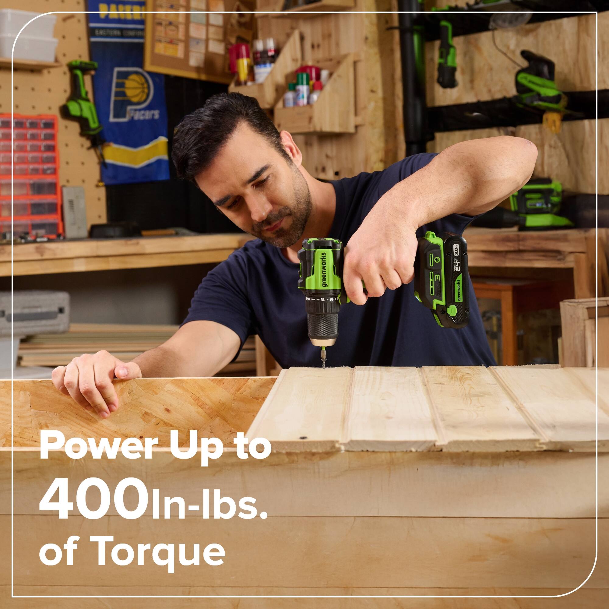 PASR Pacers greenworks - I O R :   - Power Up to 400 In-lbs. of Torque