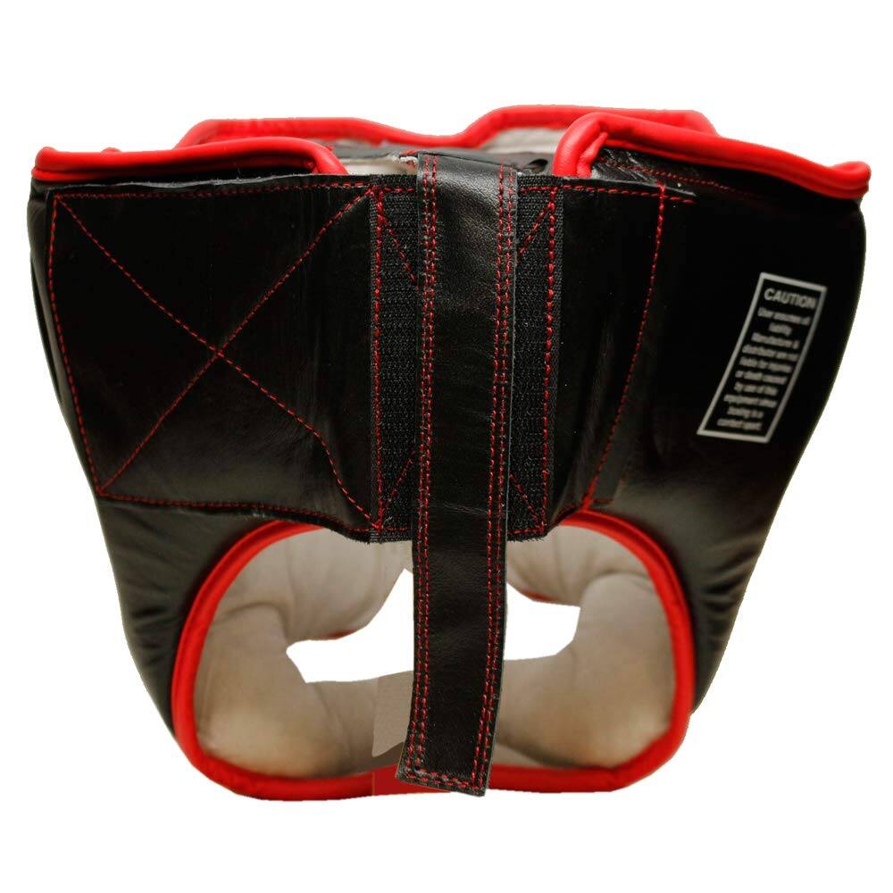 Alt View 5. Amber Sporting Goods - Professional Leather Boxing Headgear – Thick Padding, Cheek Protect, Adjustable, Medium - Black.