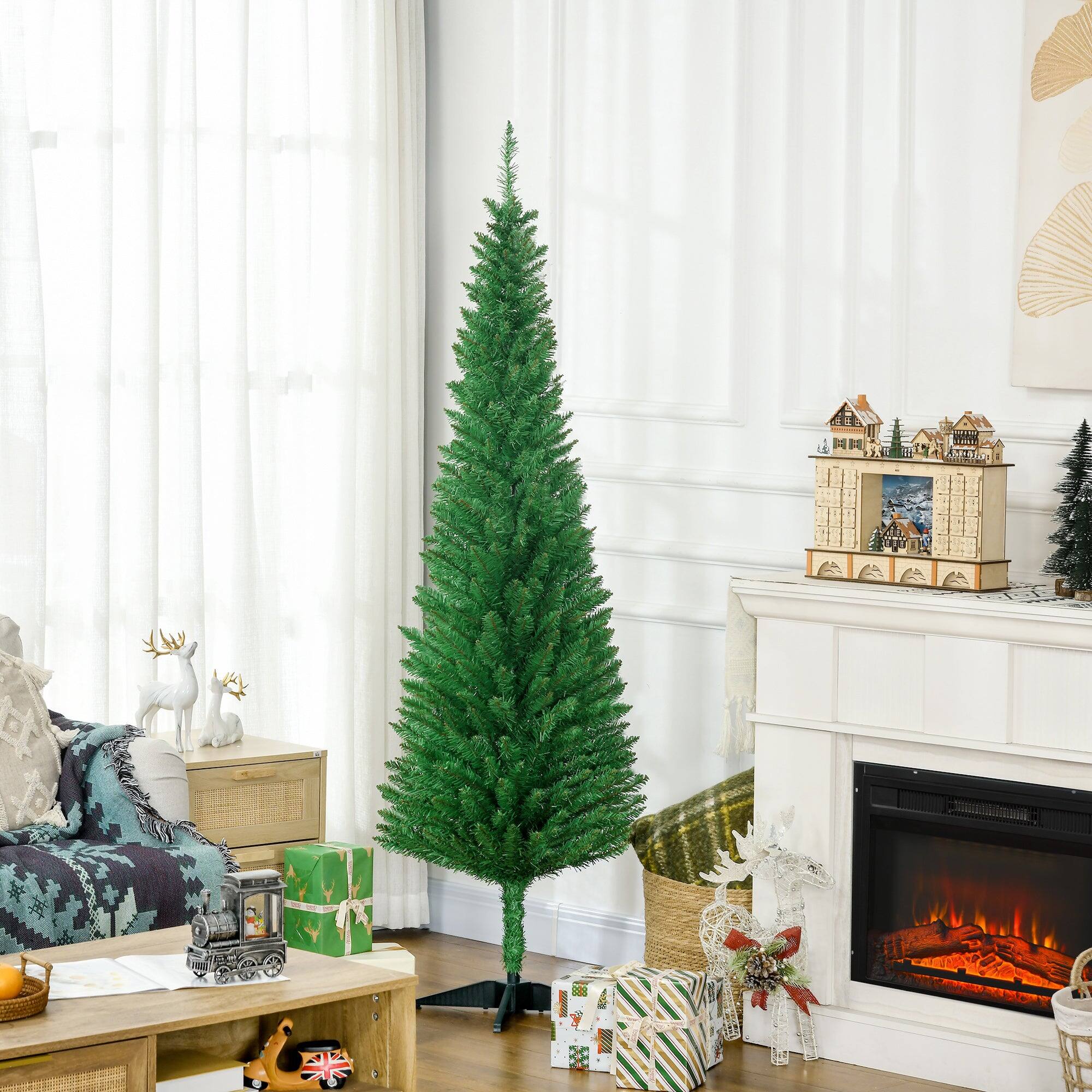 Alt View 5. Hivvago - 6 ft Artificial Pencil Christmas Tree - Light Green.